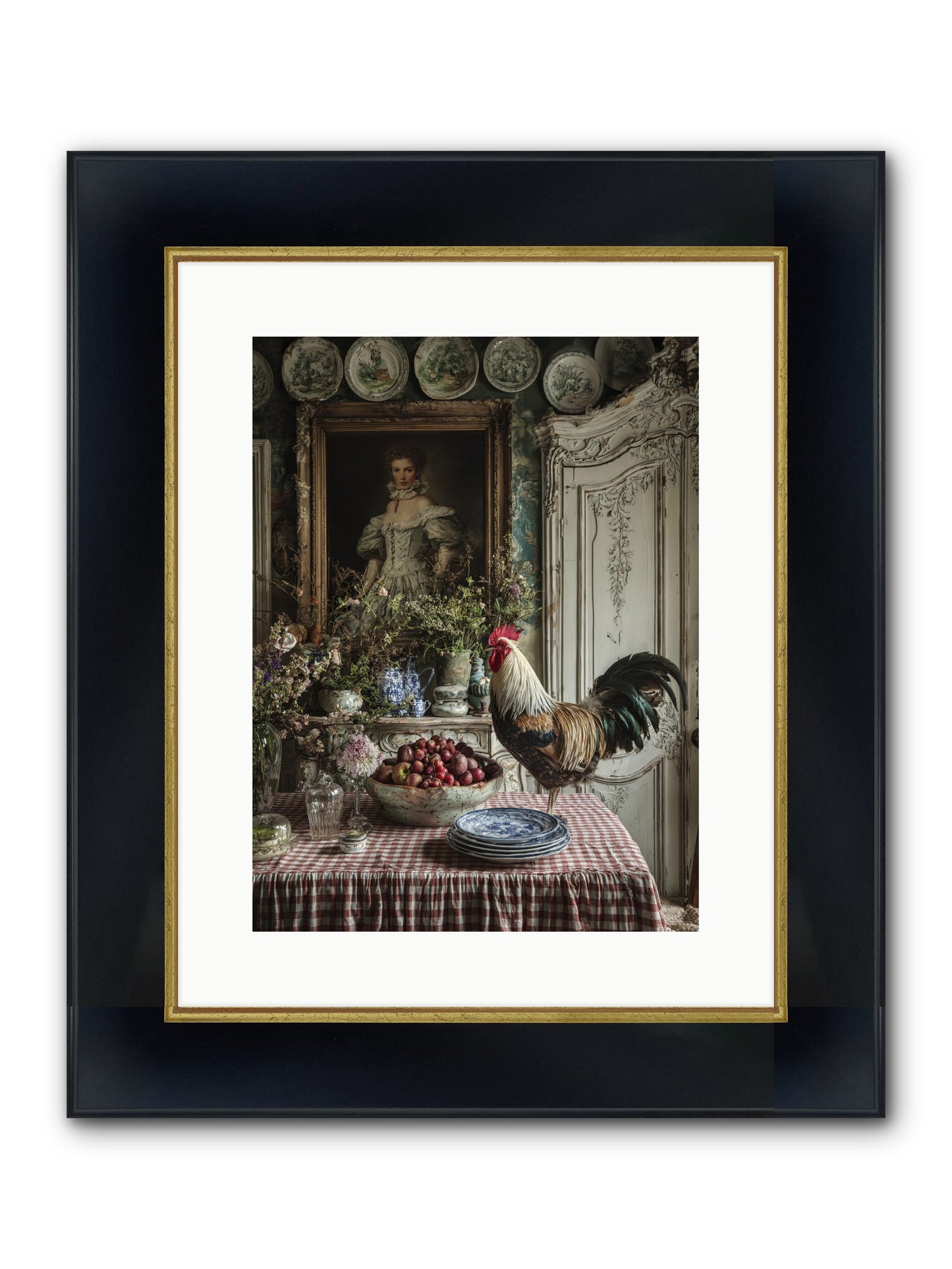 Trillium Framed Print - Wide Black w/Gold 12x16