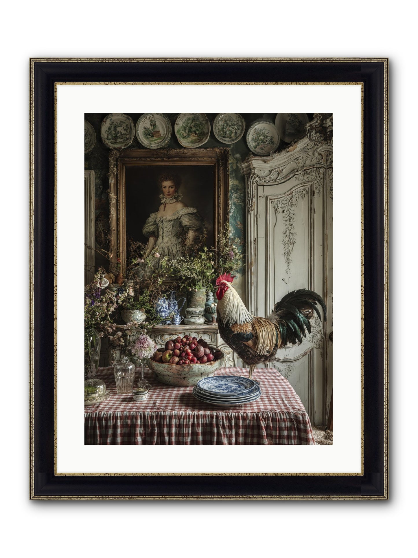 Trillium Framed Print - Black & Gold 18x24