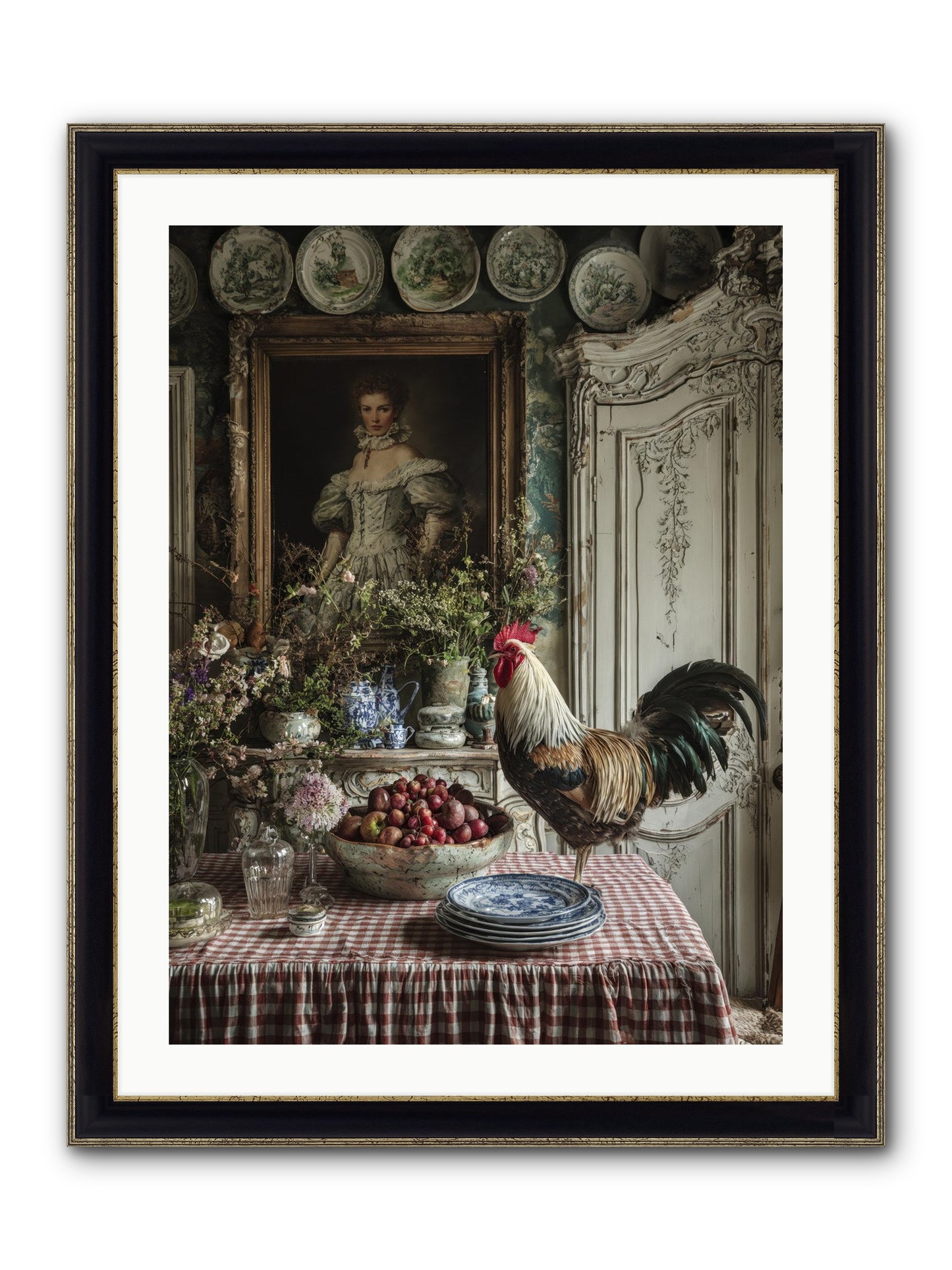 Trillium Framed Print - Black & Gold 24x32