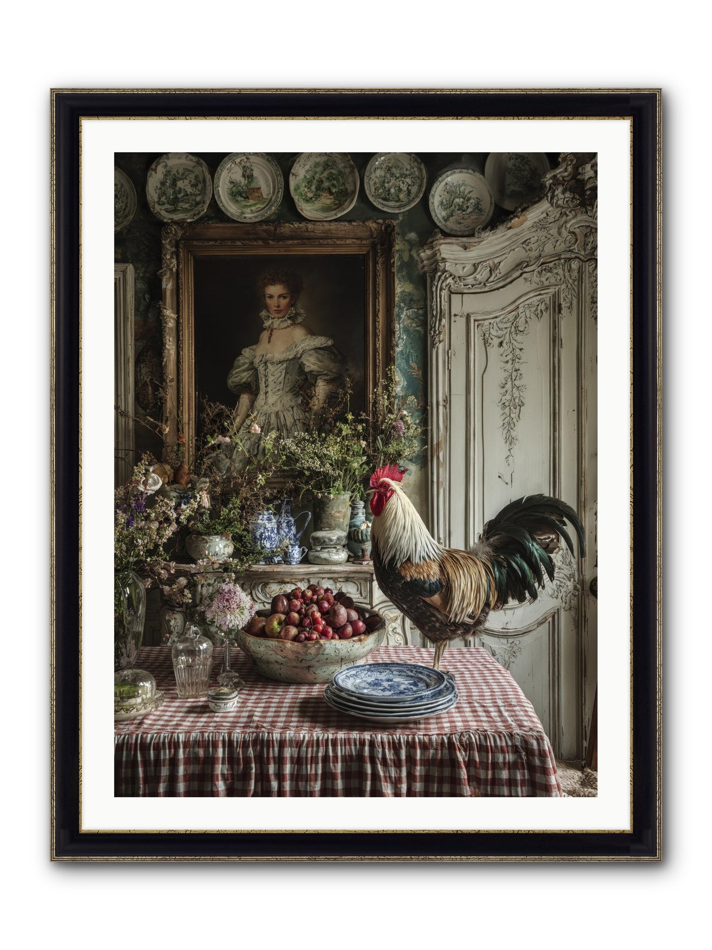 Trillium Framed Print - Black & Gold 30x40