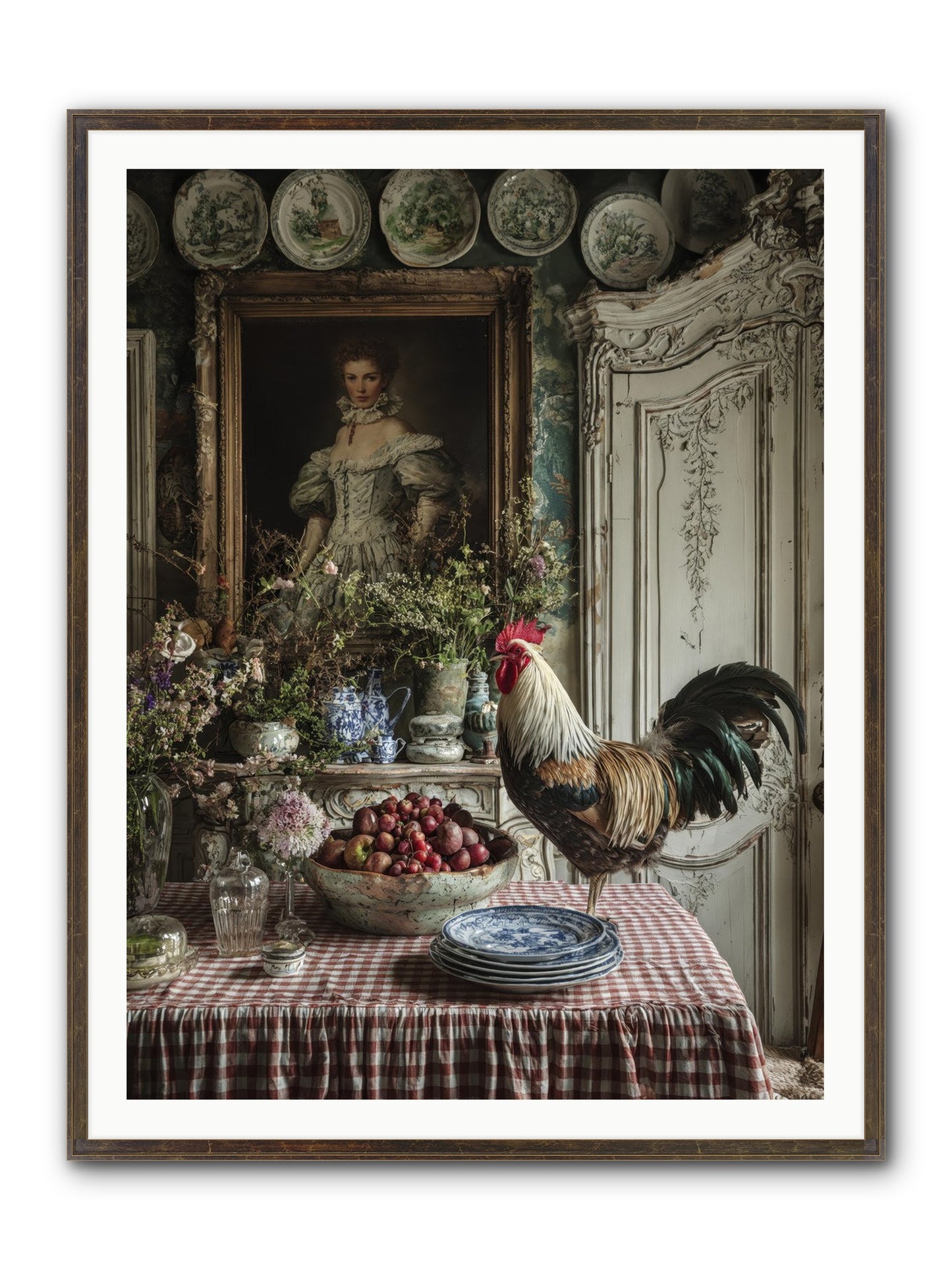 Trillium Framed Print - Slimwoods Black/Gold 36x48