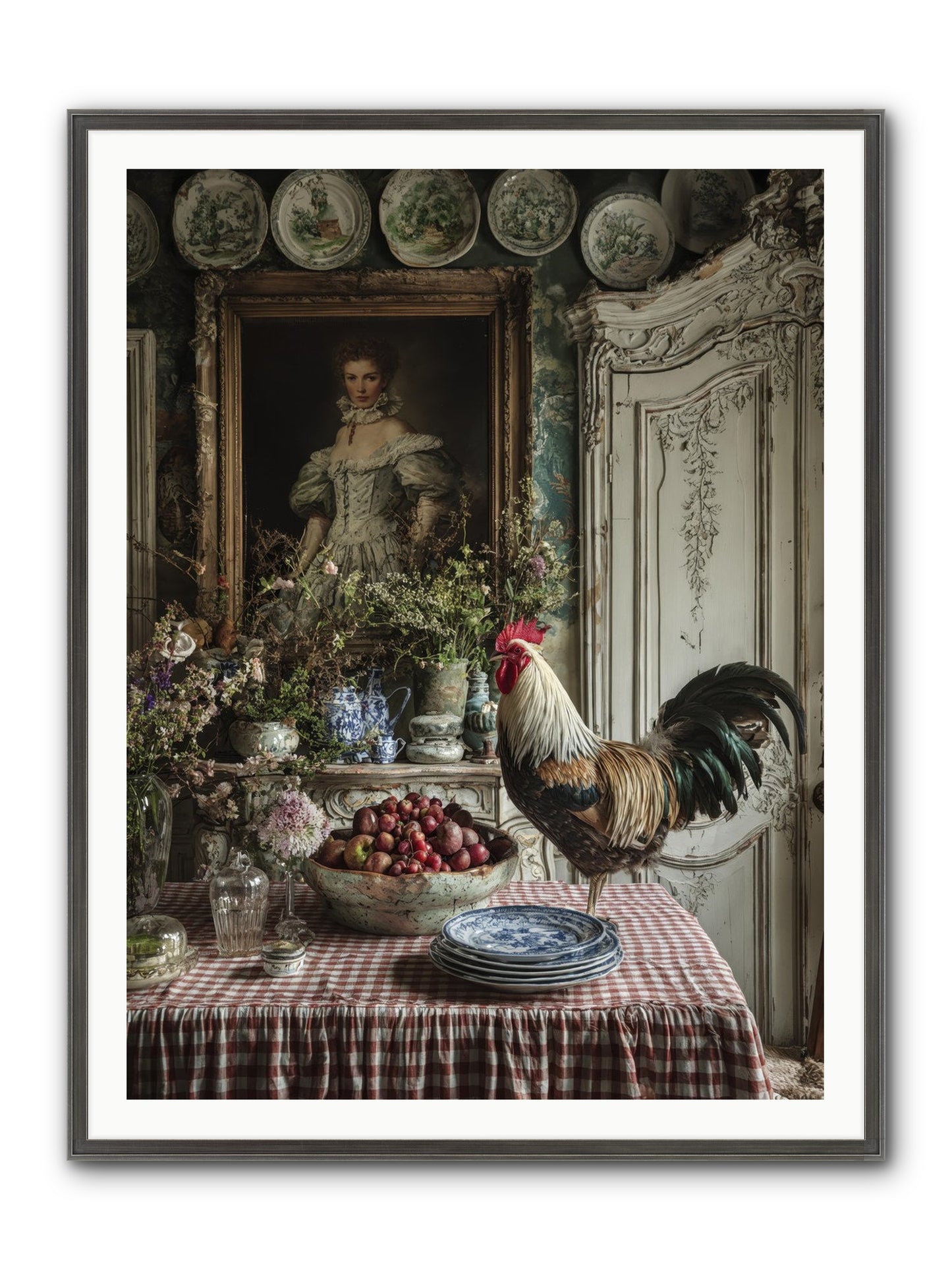 Trillium Framed Print - Slimwoods Black/Silver 36x48