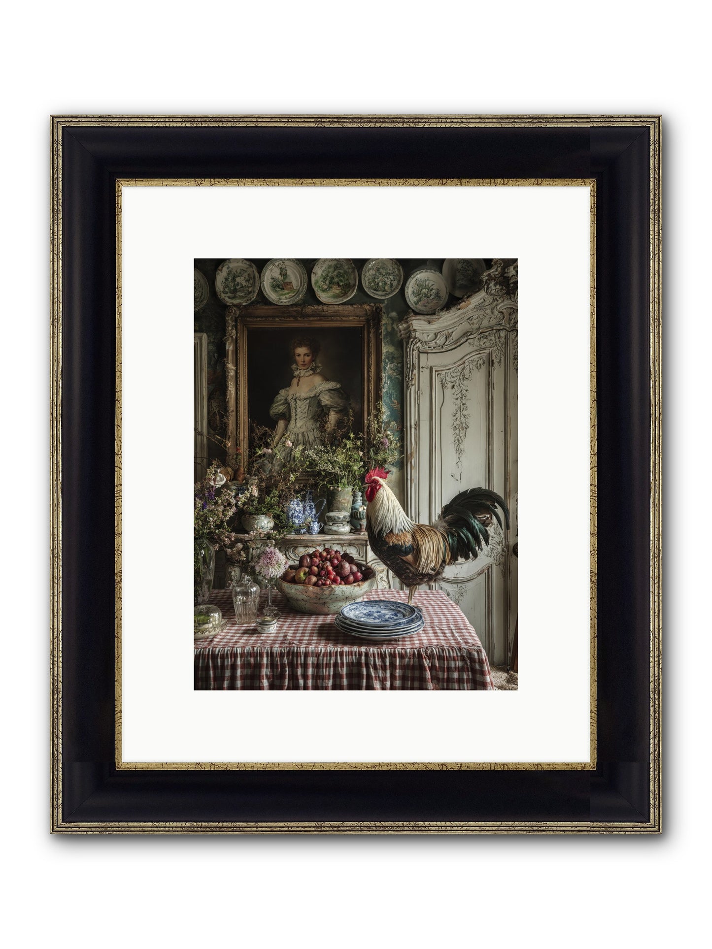 Trillium Framed Print - Black & Gold 9x12