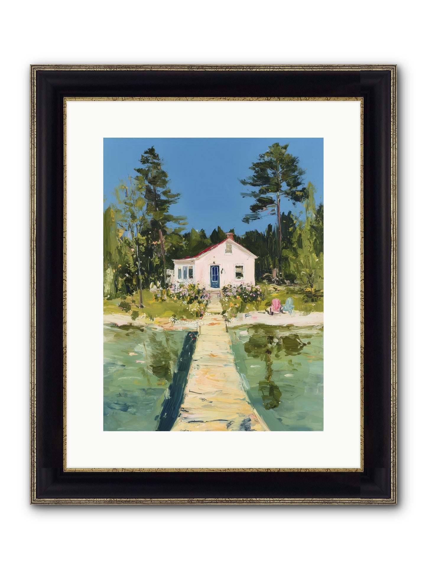 True Haven Framed Print - Black & Gold 12x16