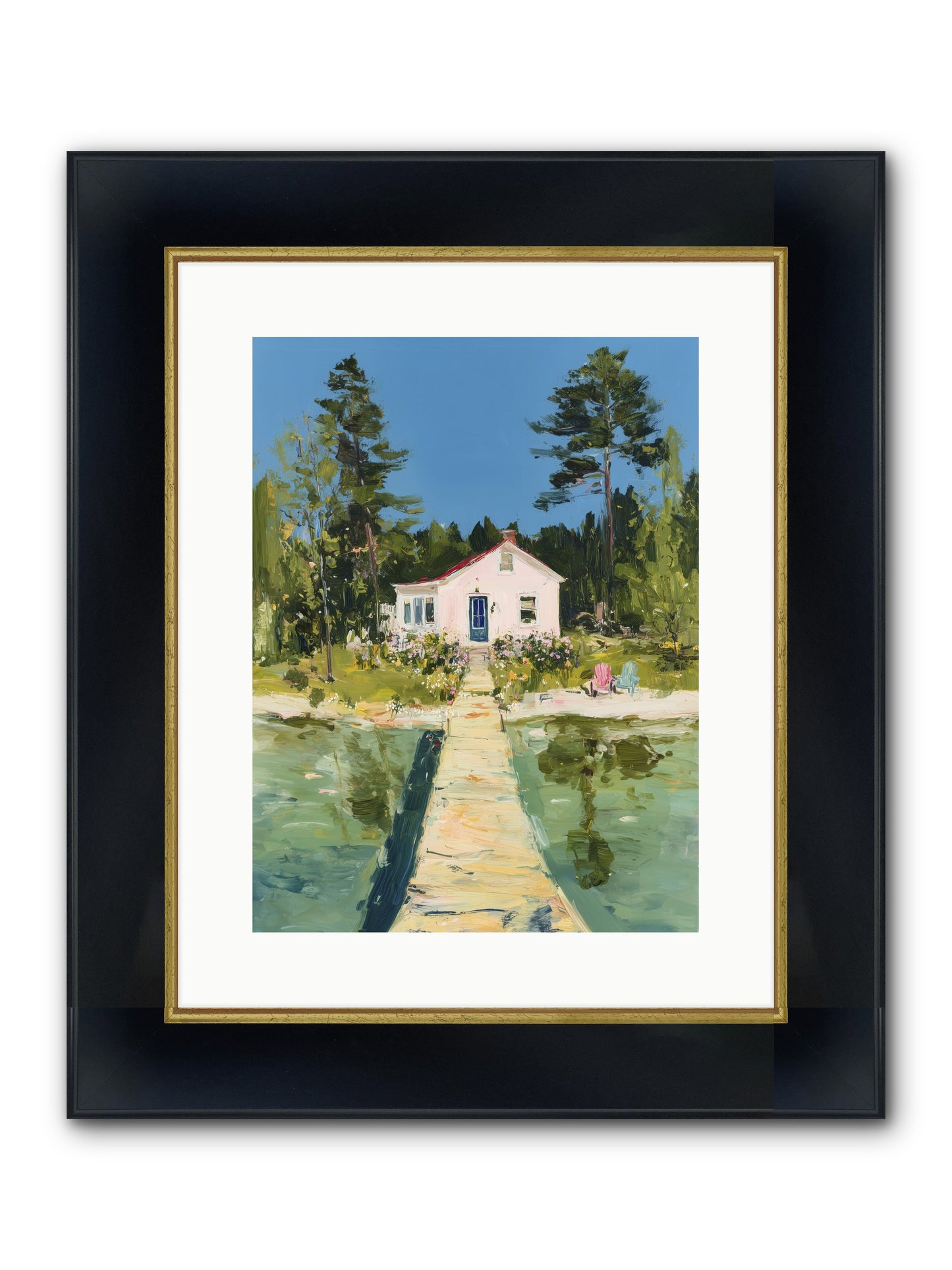 True Haven Framed Print - Wide Black w/Gold 12x16