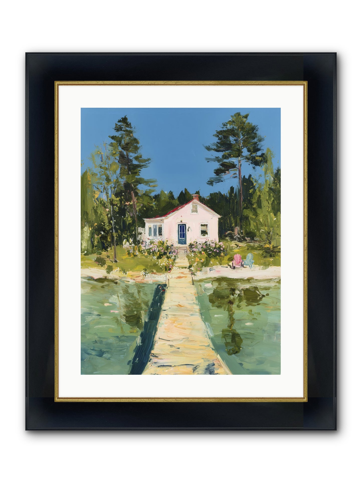 True Haven Framed Print - Wide Black w/Gold 18x24