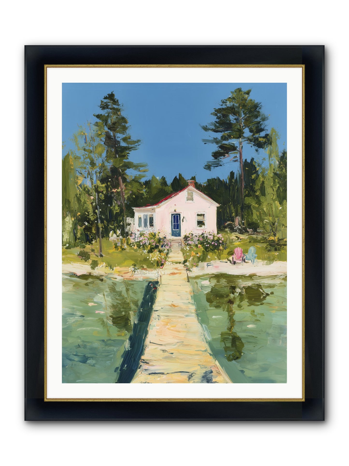 True Haven Framed Print - Wide Black w/Gold 30x40