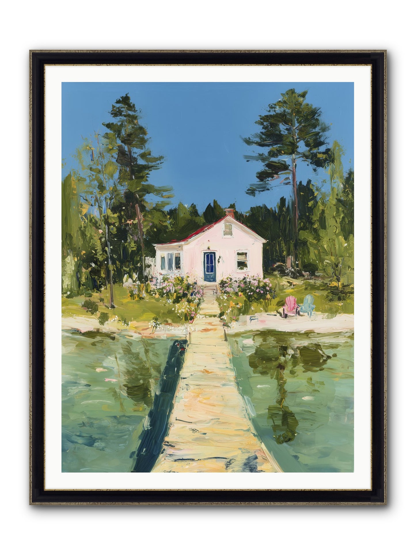 True Haven Framed Print - Black & Gold 36x48