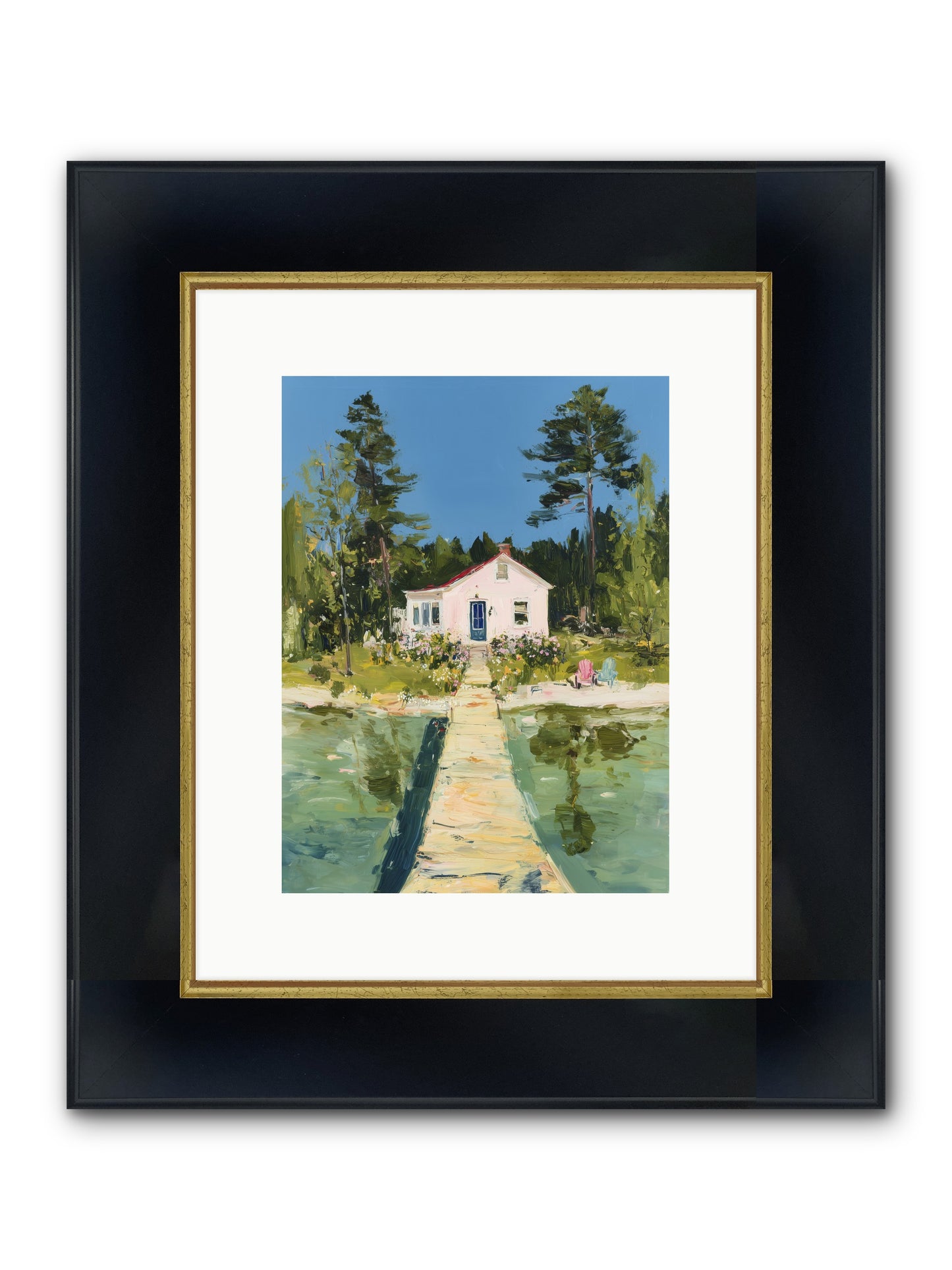 True Haven Framed Print - Wide Black w/Gold 9x12