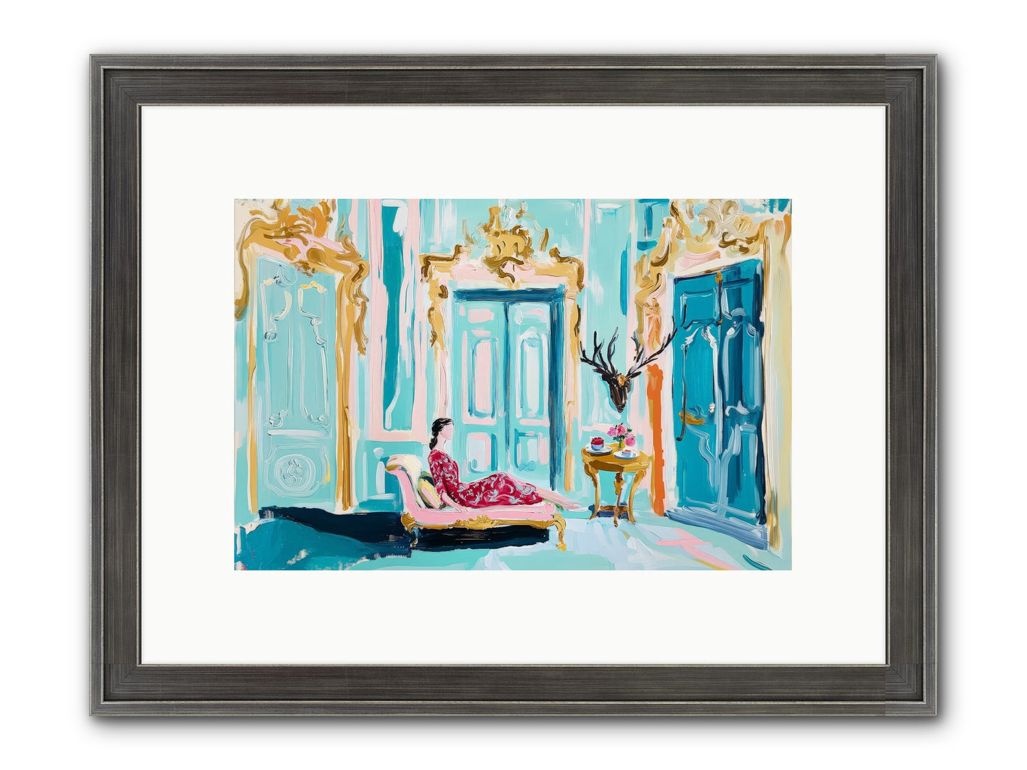 Tuesday In Azure Framed Print - Slimwoods Black/Silver 12x8