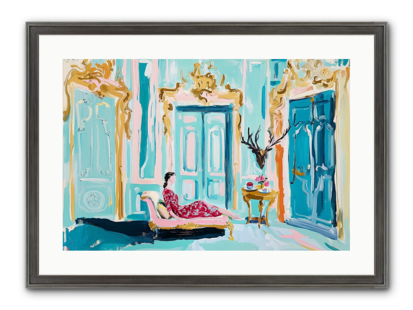 Tuesday In Azure Framed Print - Slimwoods Black/Silver 24x16