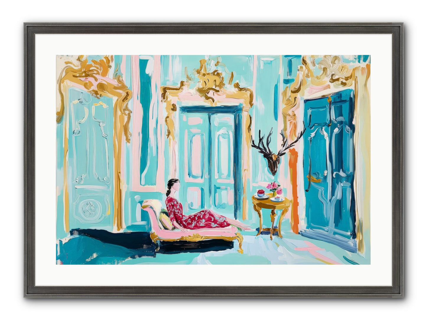 Tuesday In Azure Framed Print - Slimwoods Black/Silver 30x20