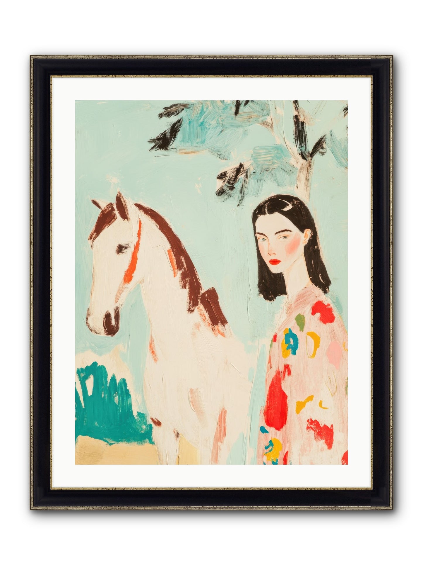 Tumbleweed Waltz Framed Print - Black & Gold 24x32