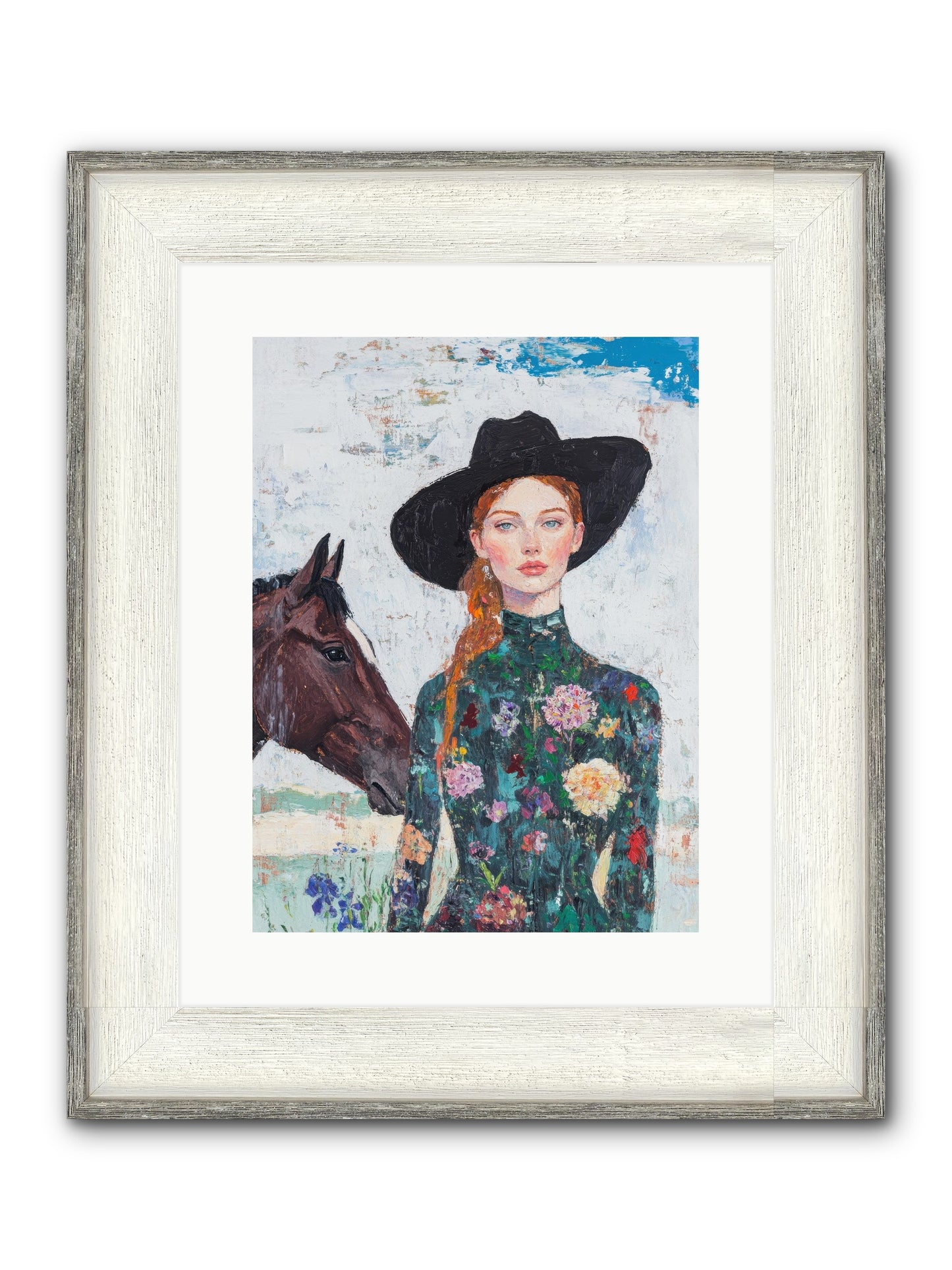 Turquoise Legacy Framed Print - Driftwood White 12x16