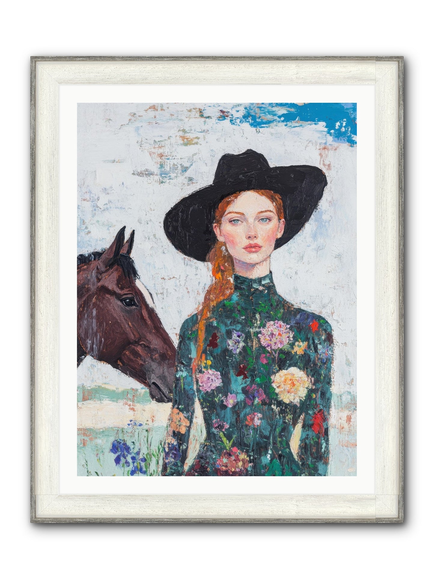 Turquoise Legacy Framed Print - Driftwood White 30x40