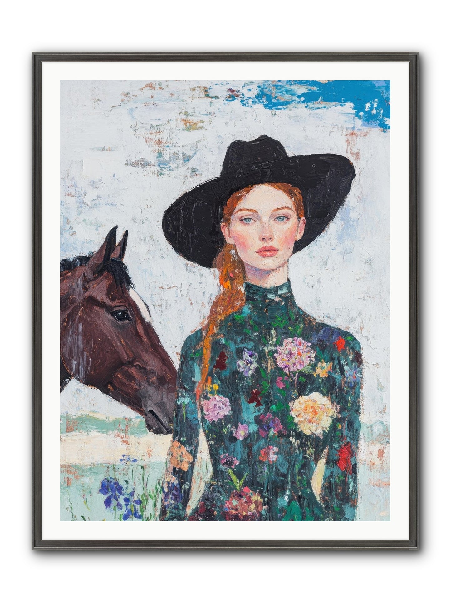 Turquoise Legacy Framed Print - Slimwoods Black/Silver 36x48