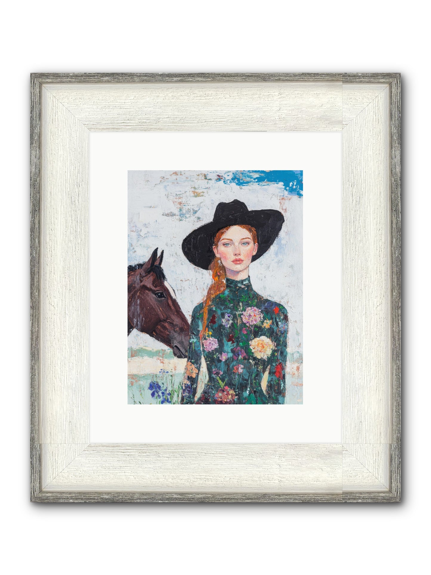 Turquoise Legacy Framed Print - Driftwood White 9x12