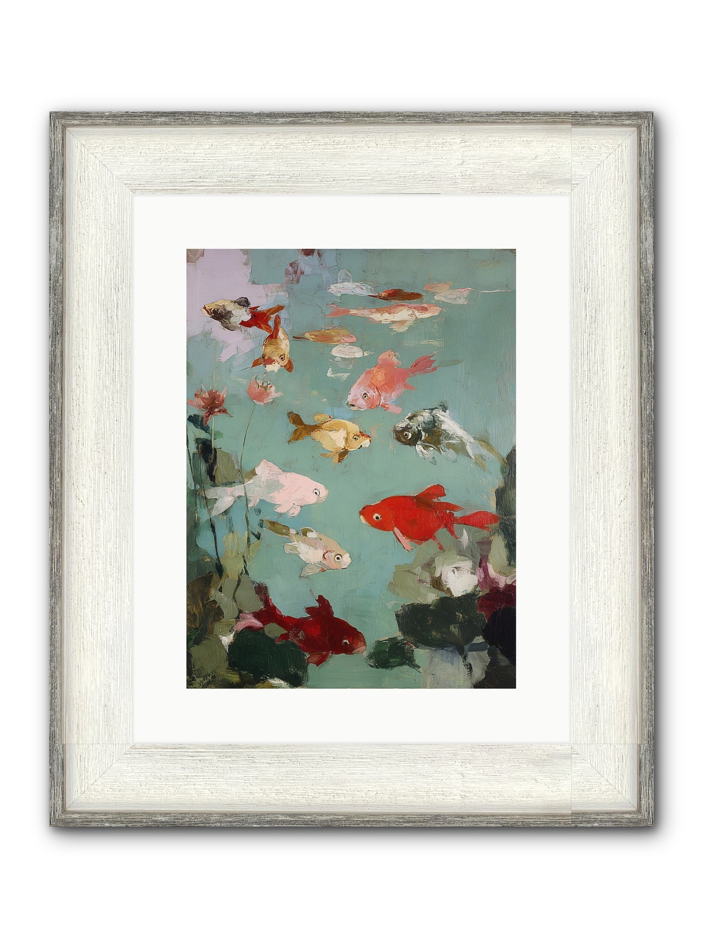 Turquoise Temple Framed Print - Driftwood White 12x16