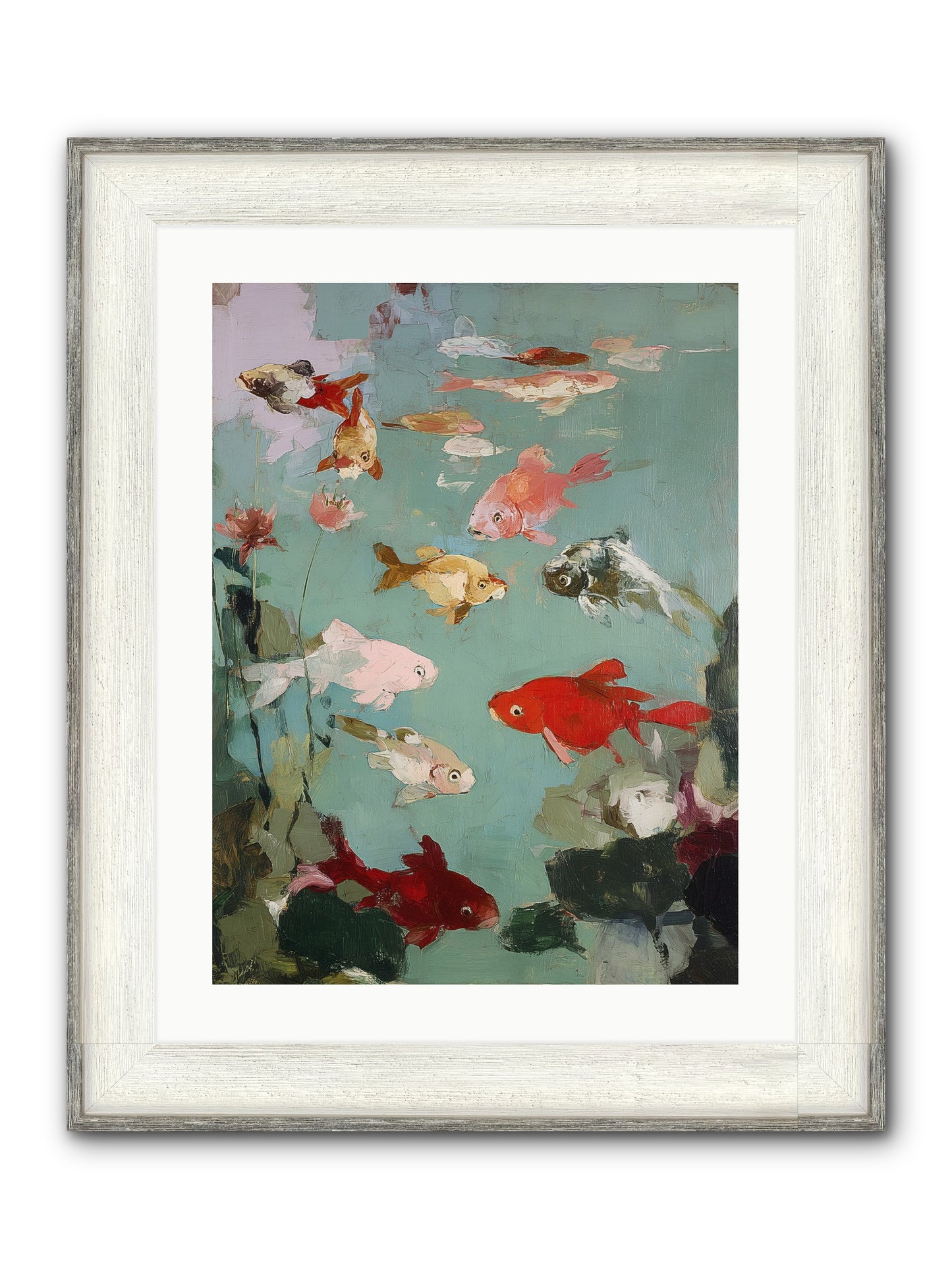 Turquoise Temple Framed Print - Driftwood White 18x24