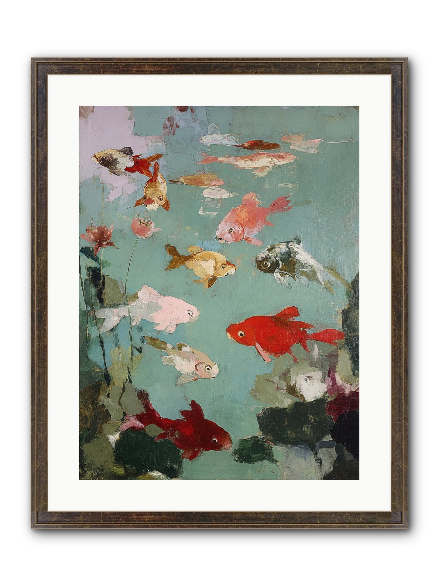 Turquoise Temple Framed Print - Slimwoods Black/Gold 18x24