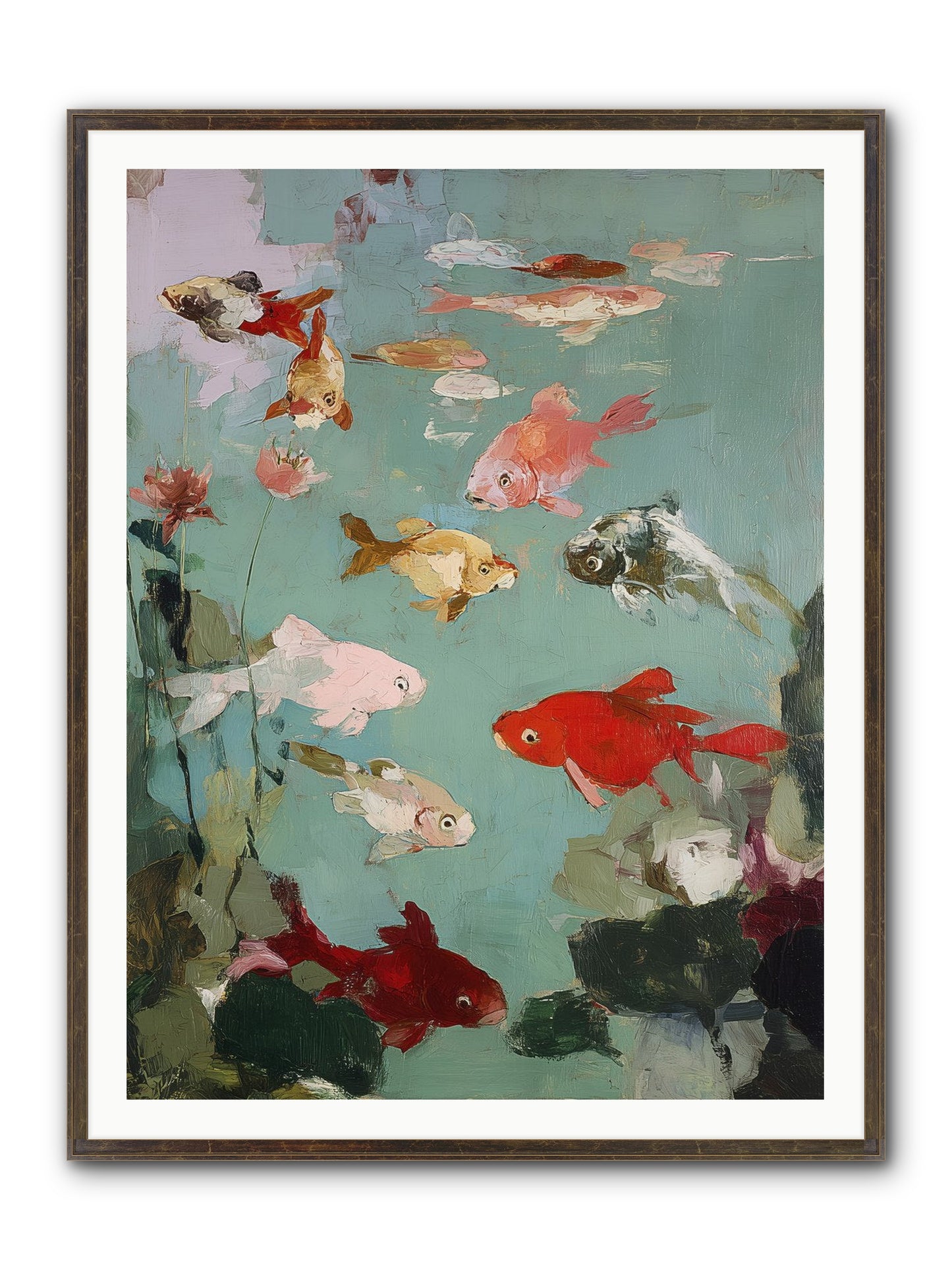 Turquoise Temple Framed Print - Slimwoods Black/Gold 36x48