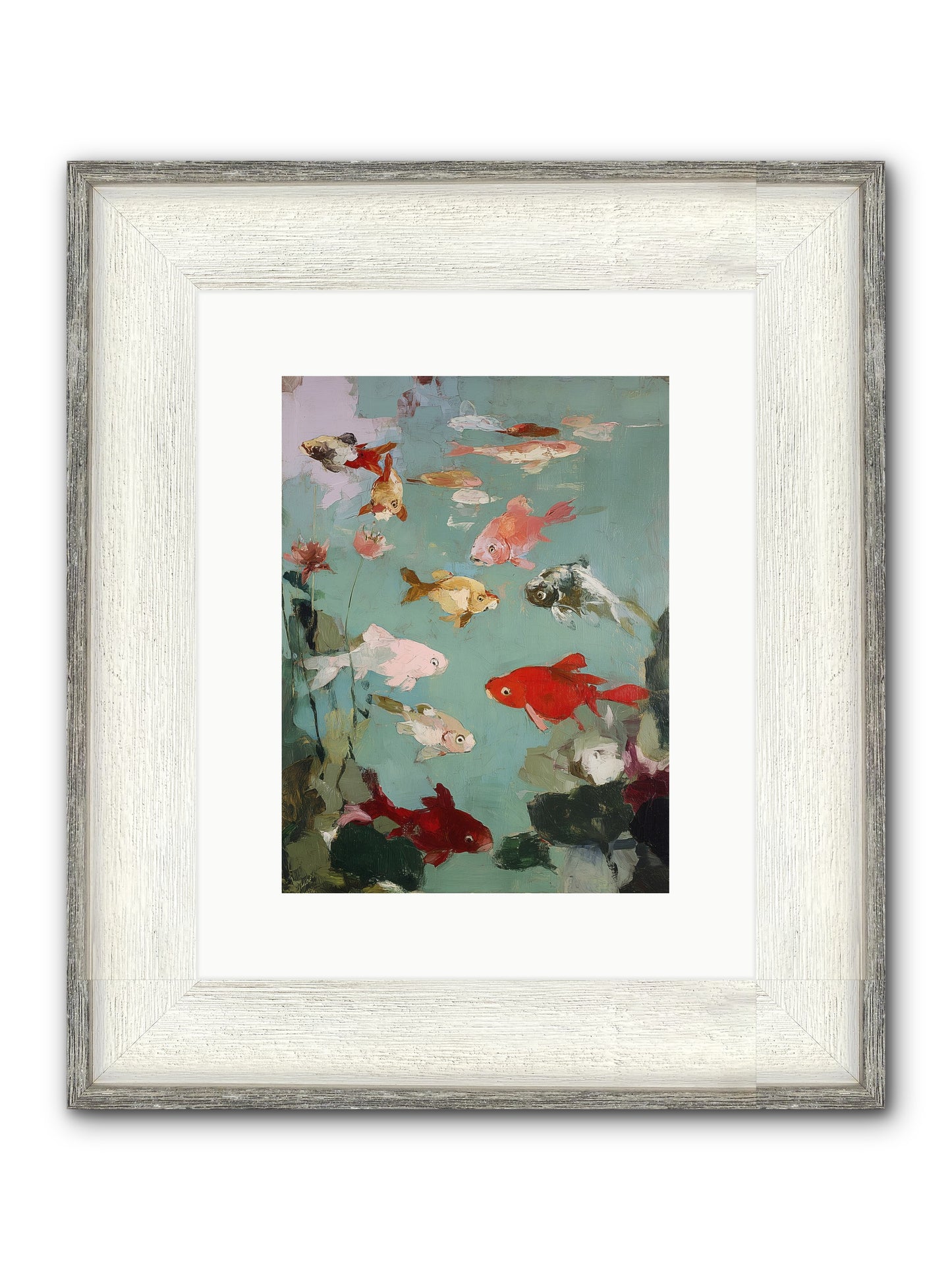 Turquoise Temple Framed Print - Driftwood White 9x12