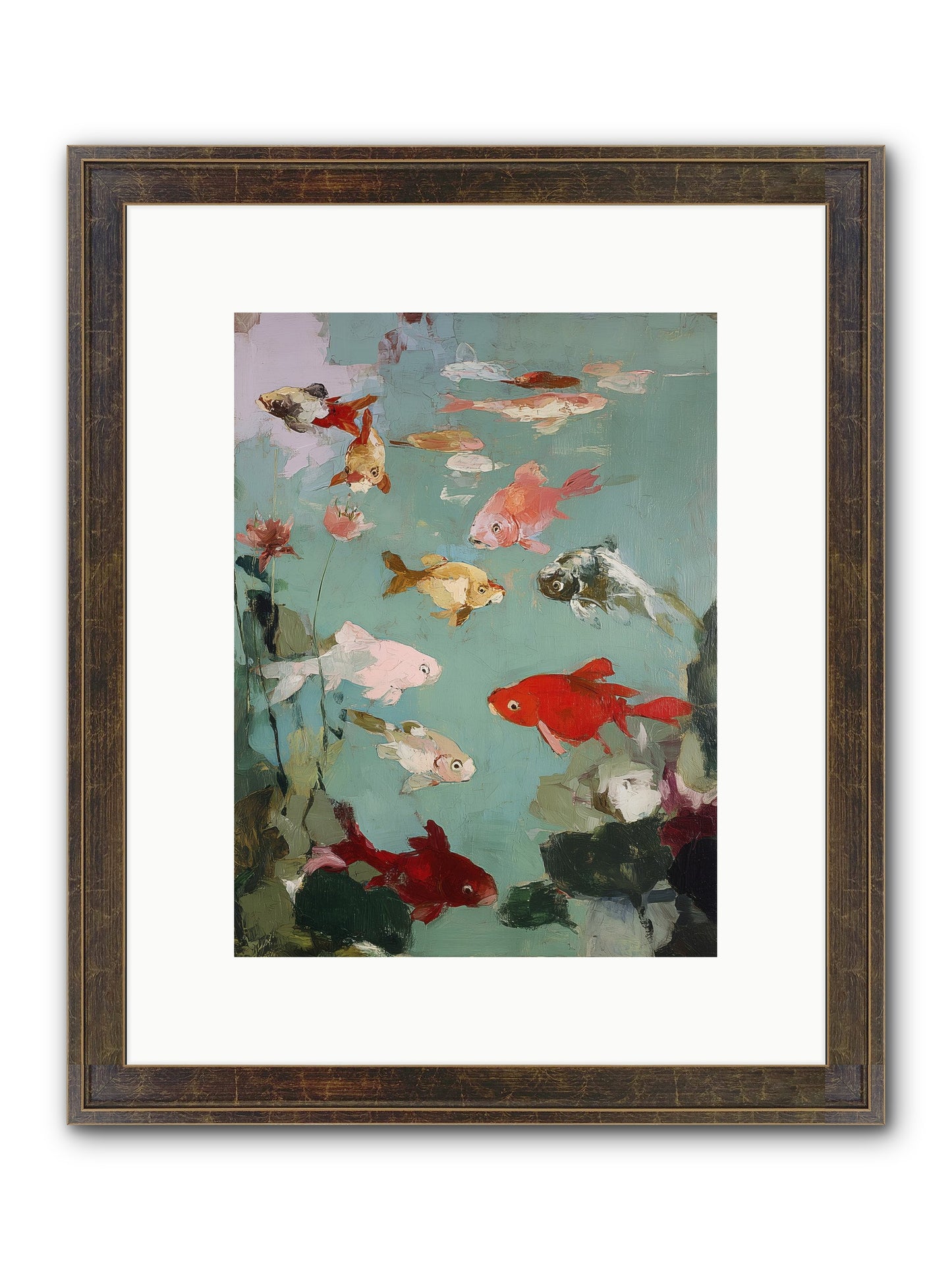 Turquoise Temple Framed Print - Slimwoods Black/Gold 9x12