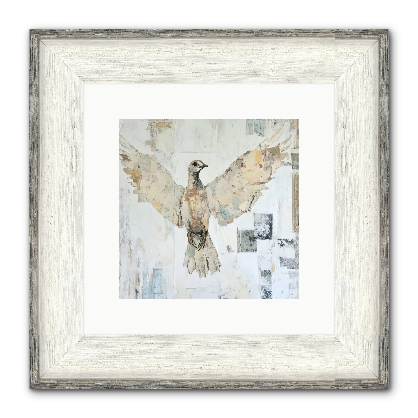 Twilight Snow Blanket Framed Print - Driftwood White 10x10