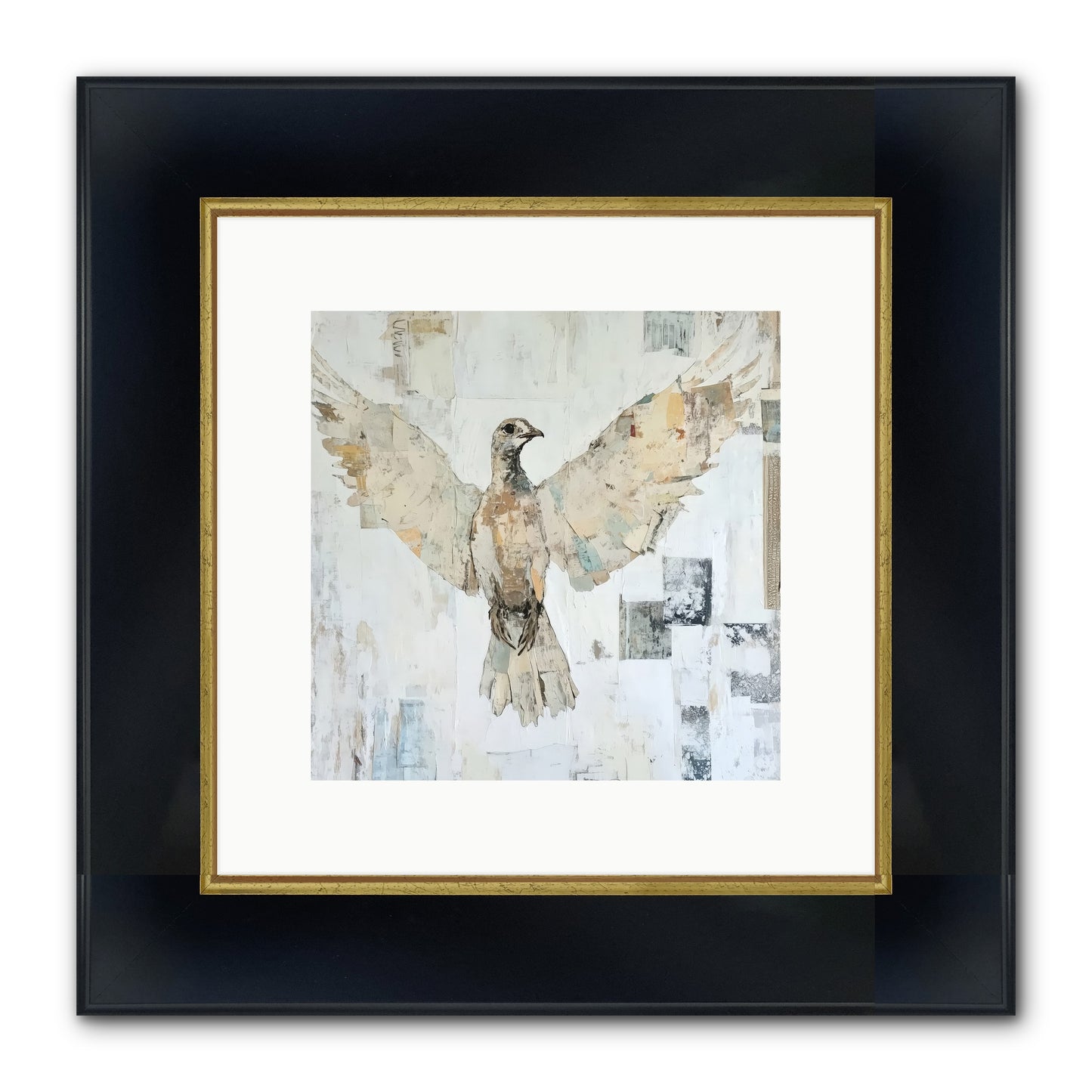 Twilight Snow Blanket Framed Print - Wide Black w/Gold 10x10