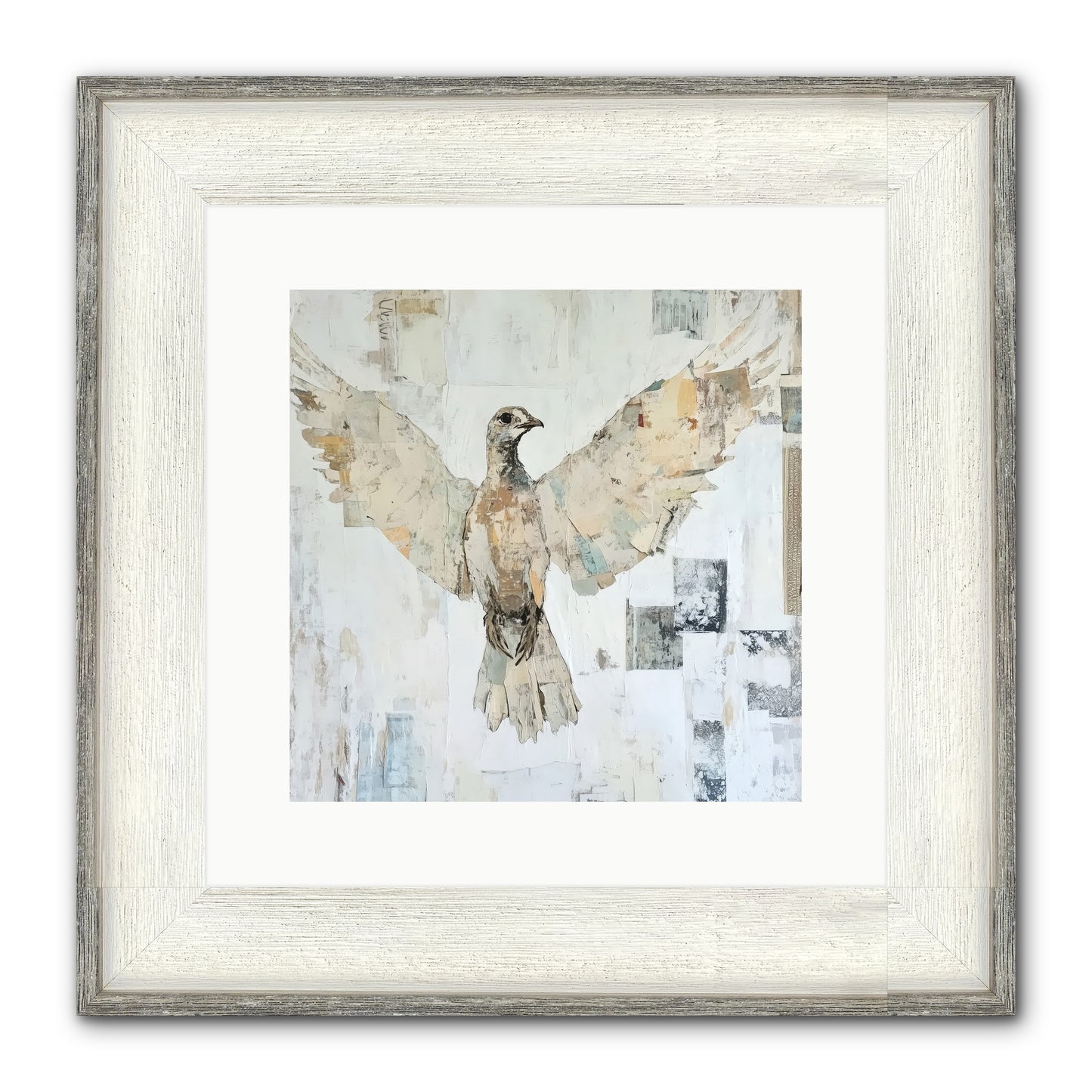 Twilight Snow Blanket Framed Print - Driftwood White 12x12