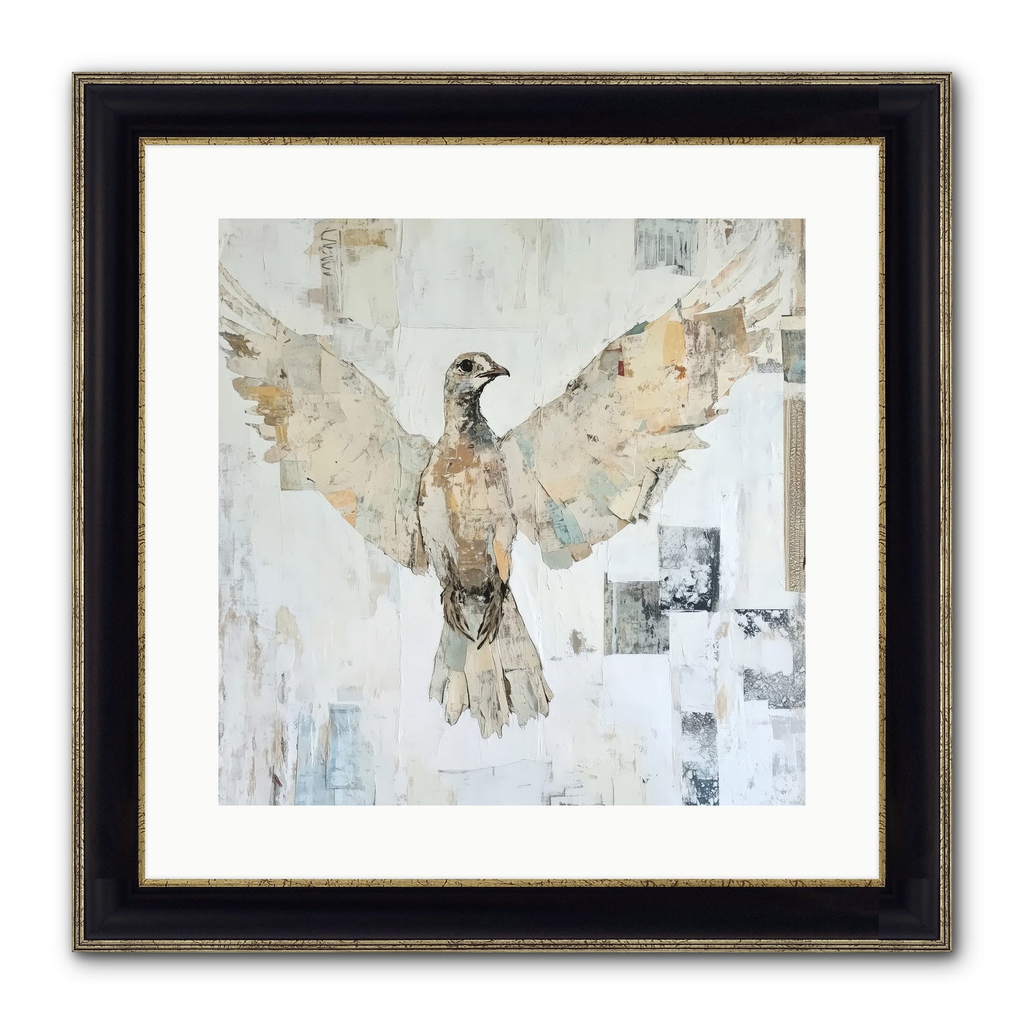 Twilight Snow Blanket Framed Print - Black & Gold 16x16