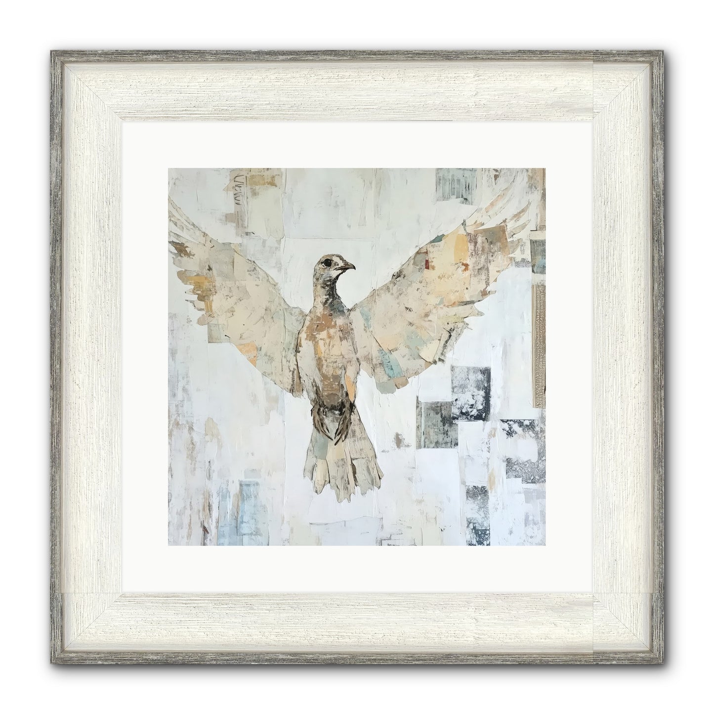 Twilight Snow Blanket Framed Print - Driftwood White 16x16