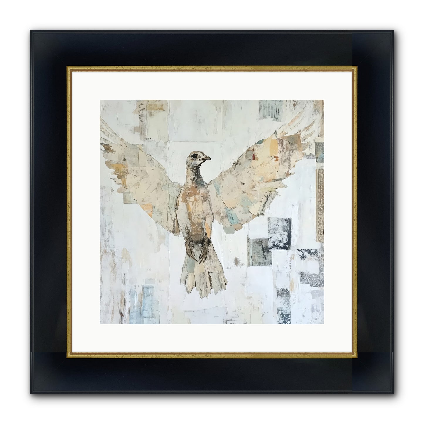 Twilight Snow Blanket Framed Print - Wide Black w/Gold 16x16