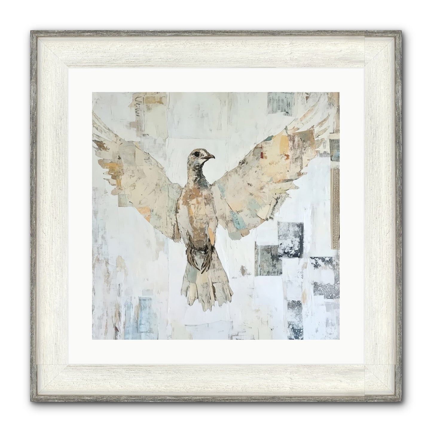 Twilight Snow Blanket Framed Print - Driftwood White 20x20