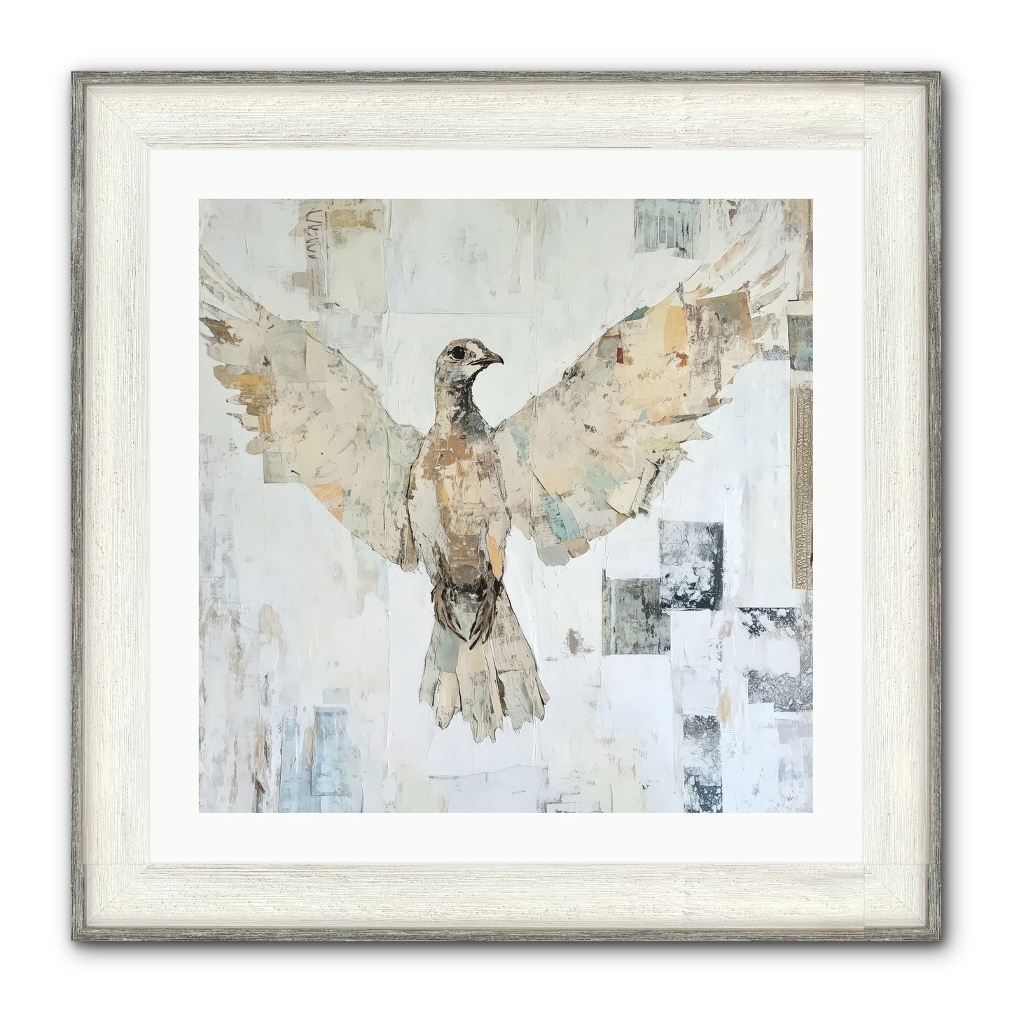 Twilight Snow Blanket Framed Print - Driftwood White 24x24