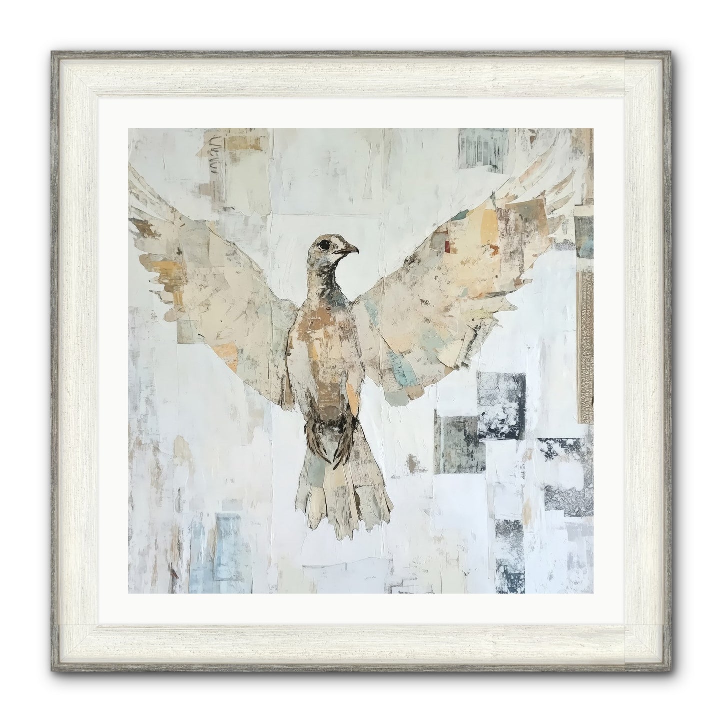 Twilight Snow Blanket Framed Print - Driftwood White 30x30