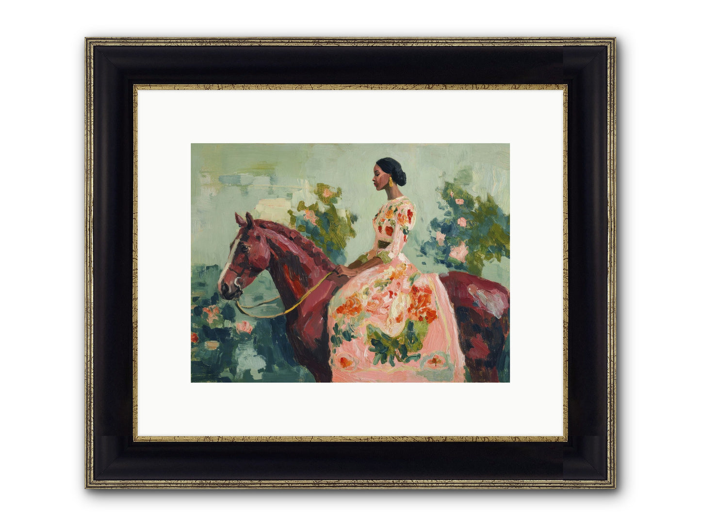 Two Days With My Beloved Framed Print - Black & Gold 12x9
