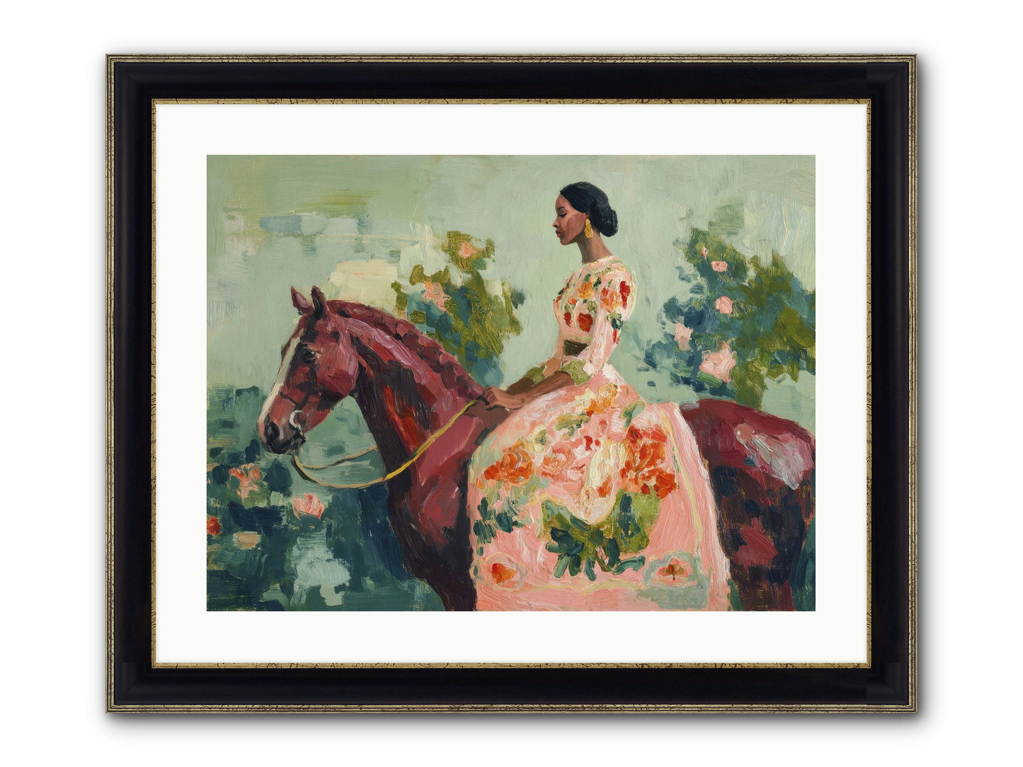 Two Days With My Beloved Framed Print - Black & Gold 24x18