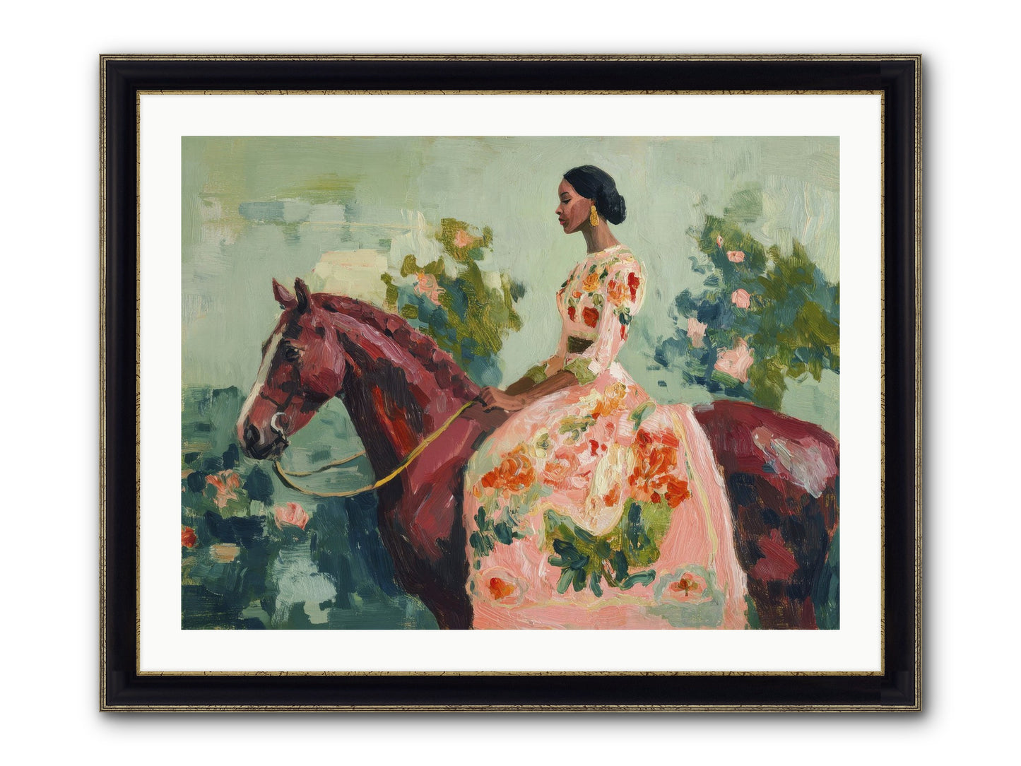 Two Days With My Beloved Framed Print - Black & Gold 32x24