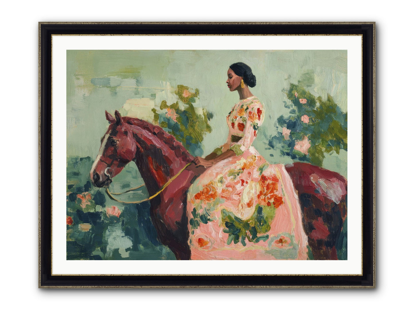 Two Days With My Beloved Framed Print - Black & Gold 40x30