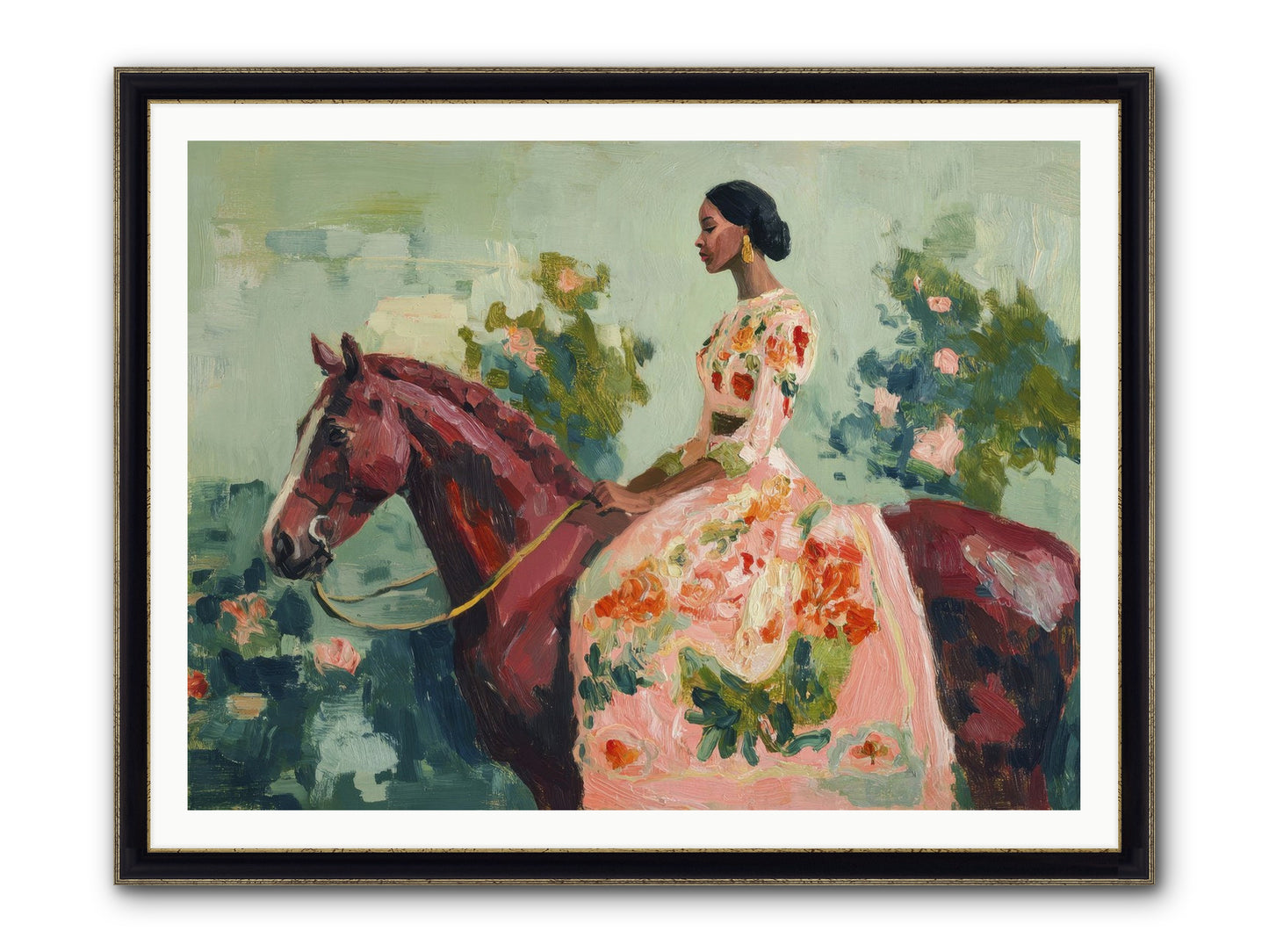 Two Days With My Beloved Framed Print - Black & Gold 48x36