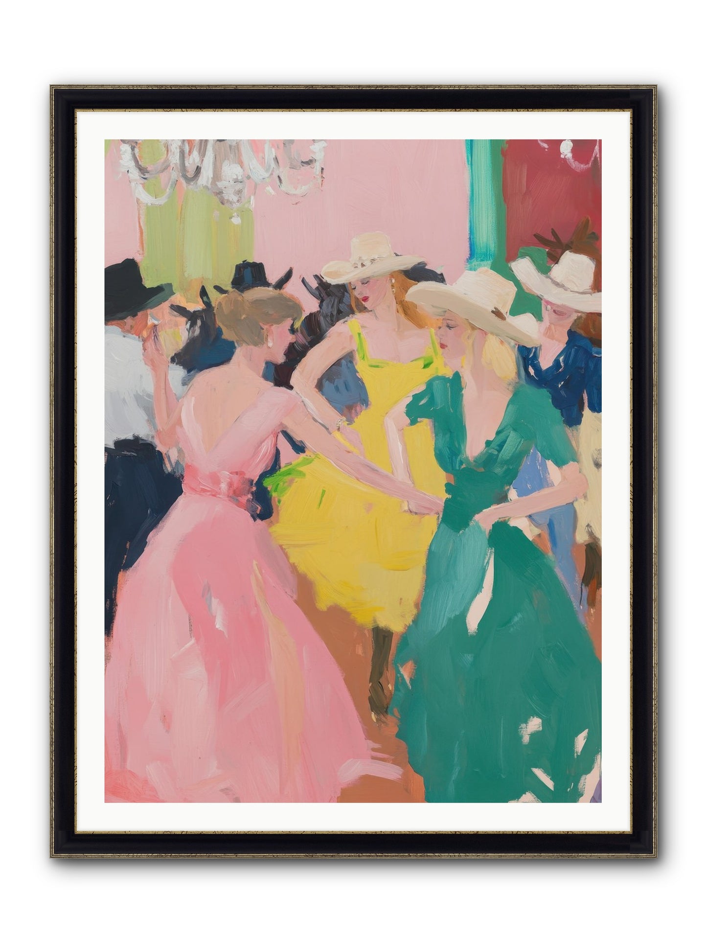 Two-Step Twilight Framed Print - Black & Gold 36x48