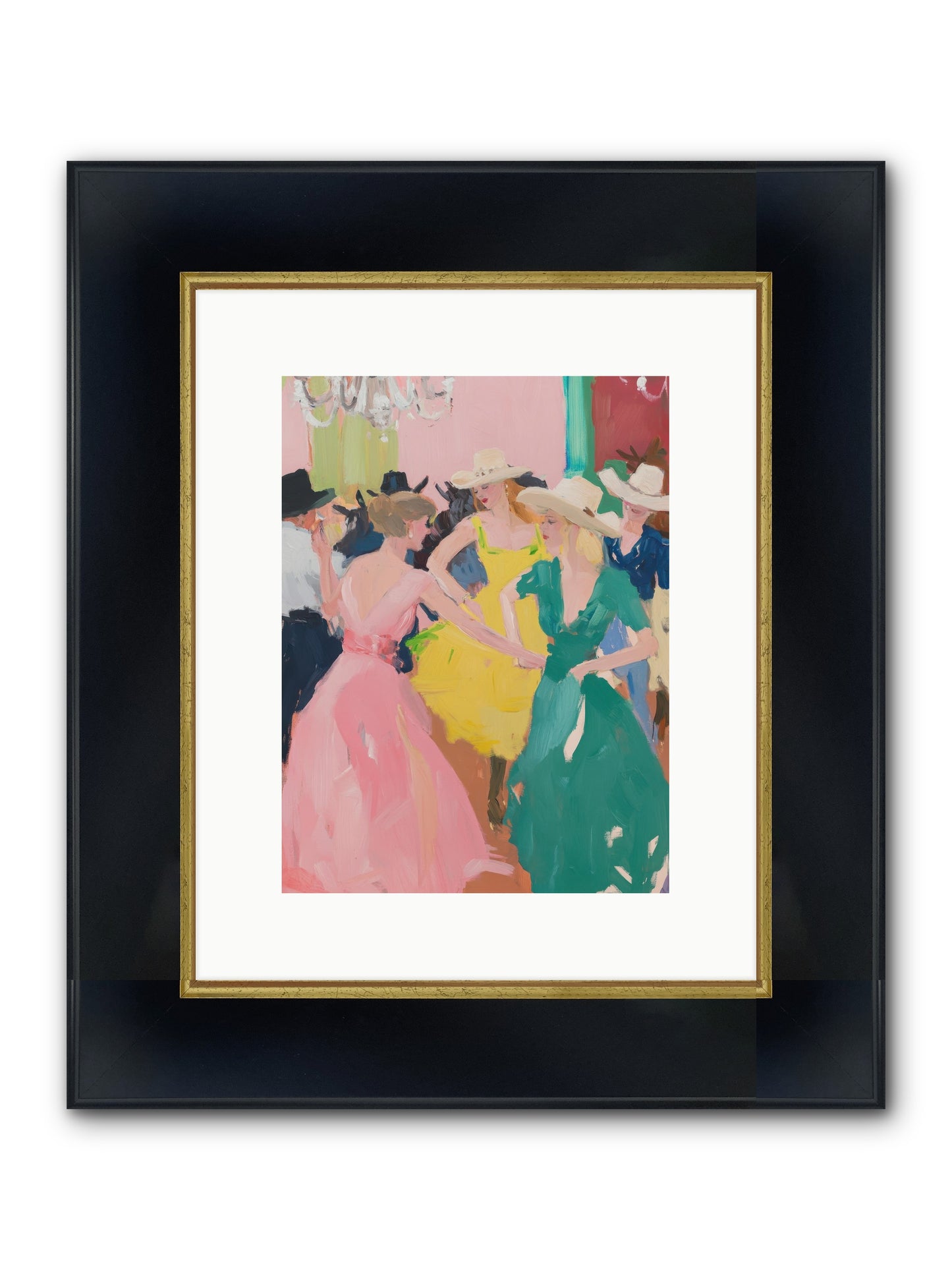 Two-Step Twilight Framed Print - Wide Black w/Gold 9x12