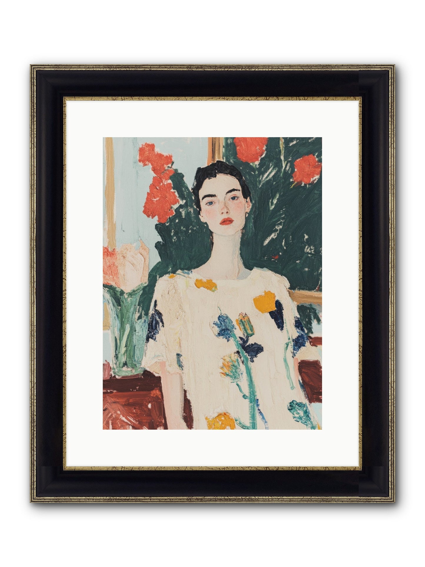 Unblinking Framed Print - Black & Gold 12x16