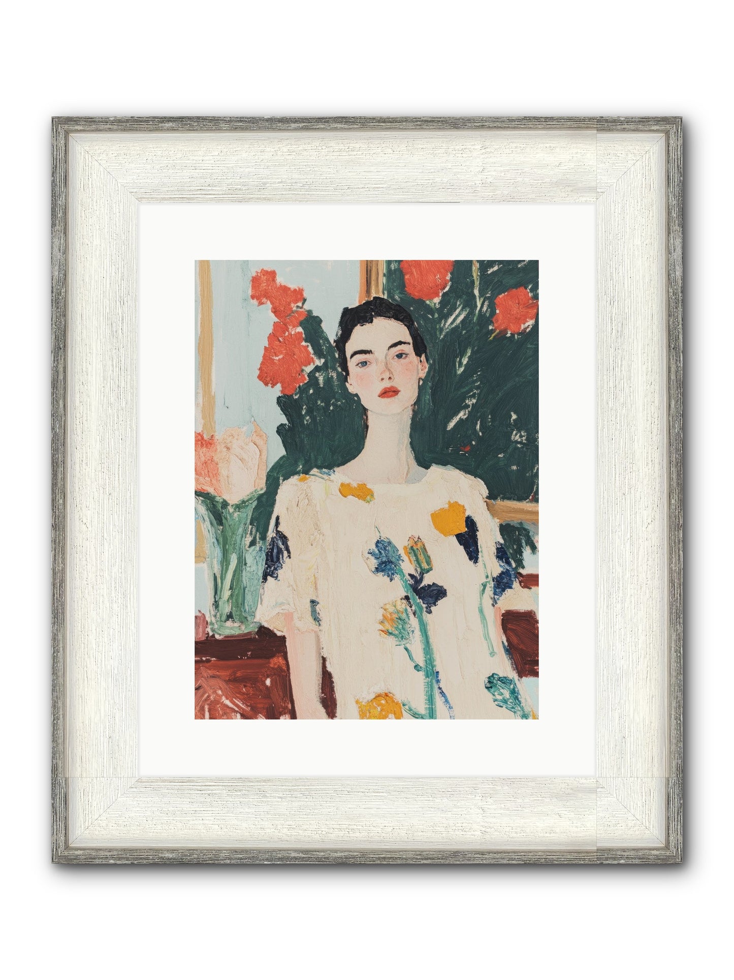 Unblinking Framed Print - Driftwood White 12x16