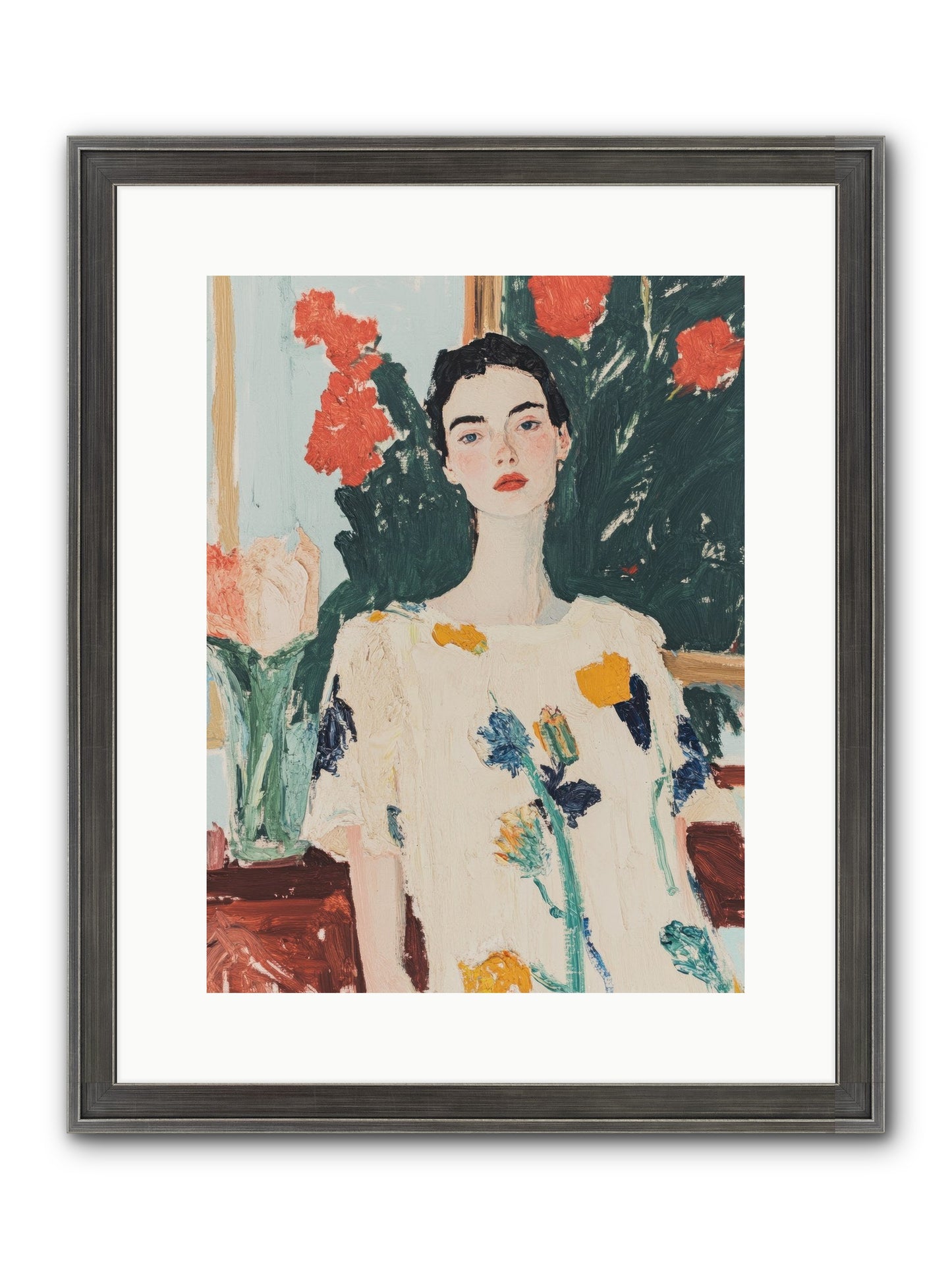 Unblinking Framed Print - Slimwoods Black/Silver 12x16