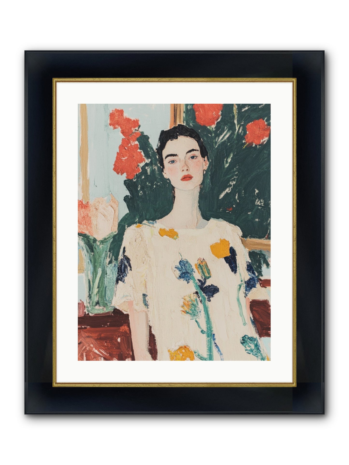 Unblinking Framed Print - Wide Black w/Gold 18x24