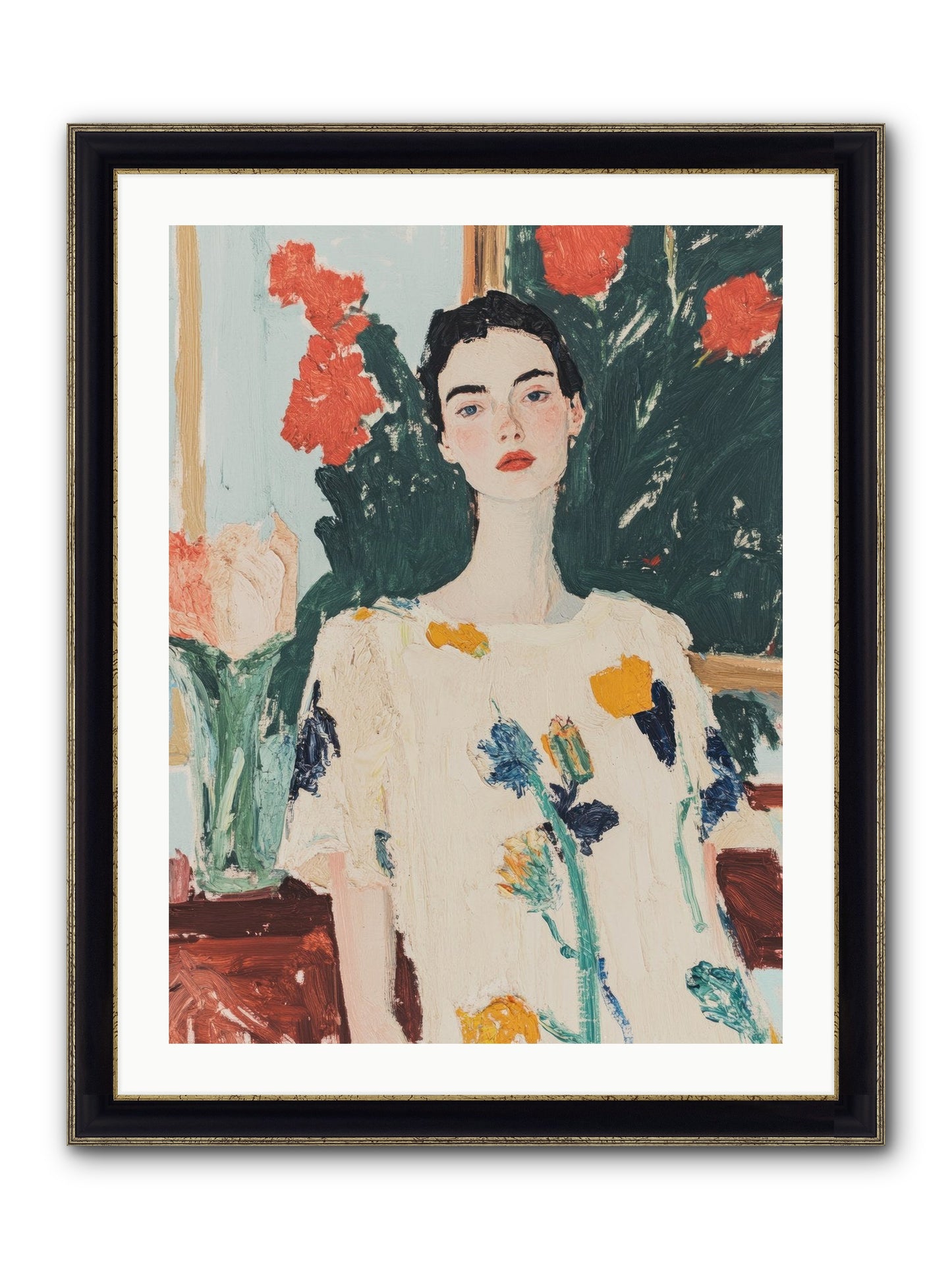 Unblinking Framed Print - Black & Gold 24x32