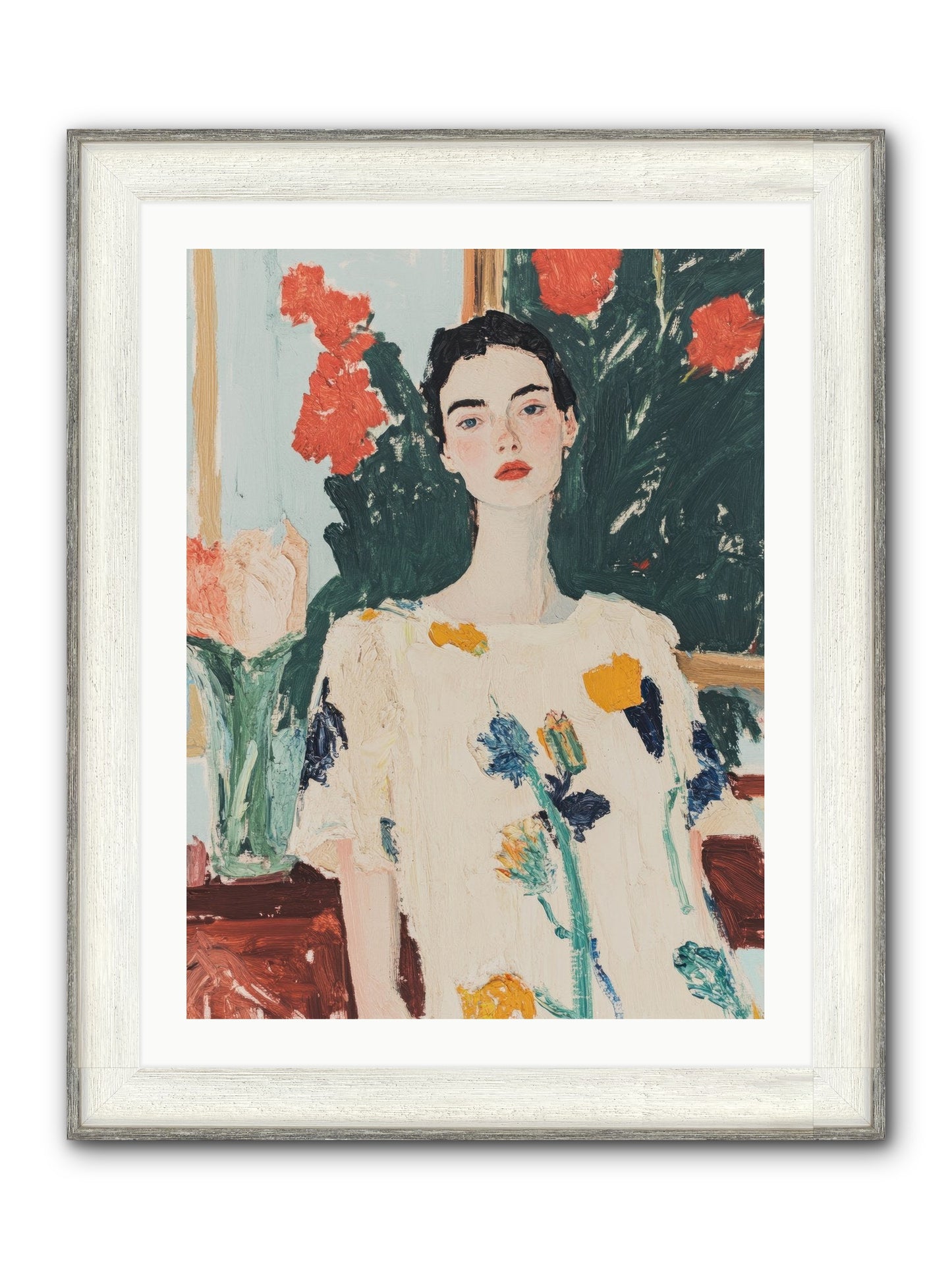 Unblinking Framed Print - Driftwood White 24x32