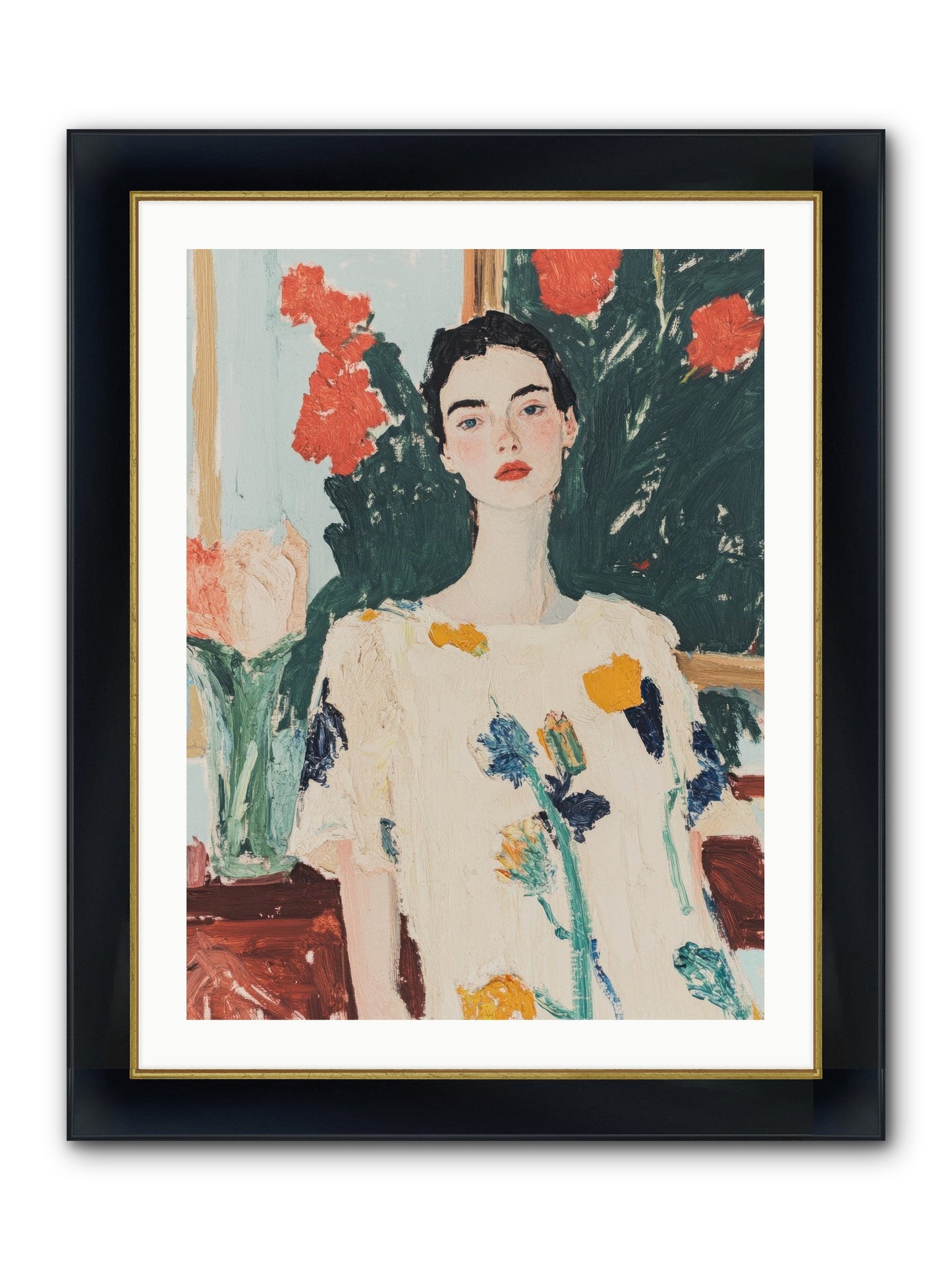Unblinking Framed Print - Wide Black w/Gold 24x32